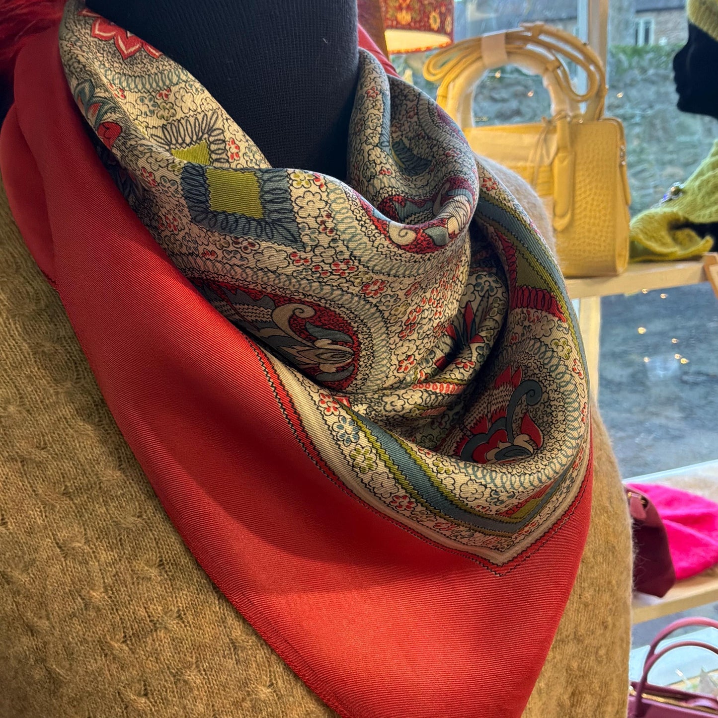 Vintage 1960/70s Liberty of London Floral Paisley Pure Silk Scarf, Shades of Pink, Blue, Green and Black