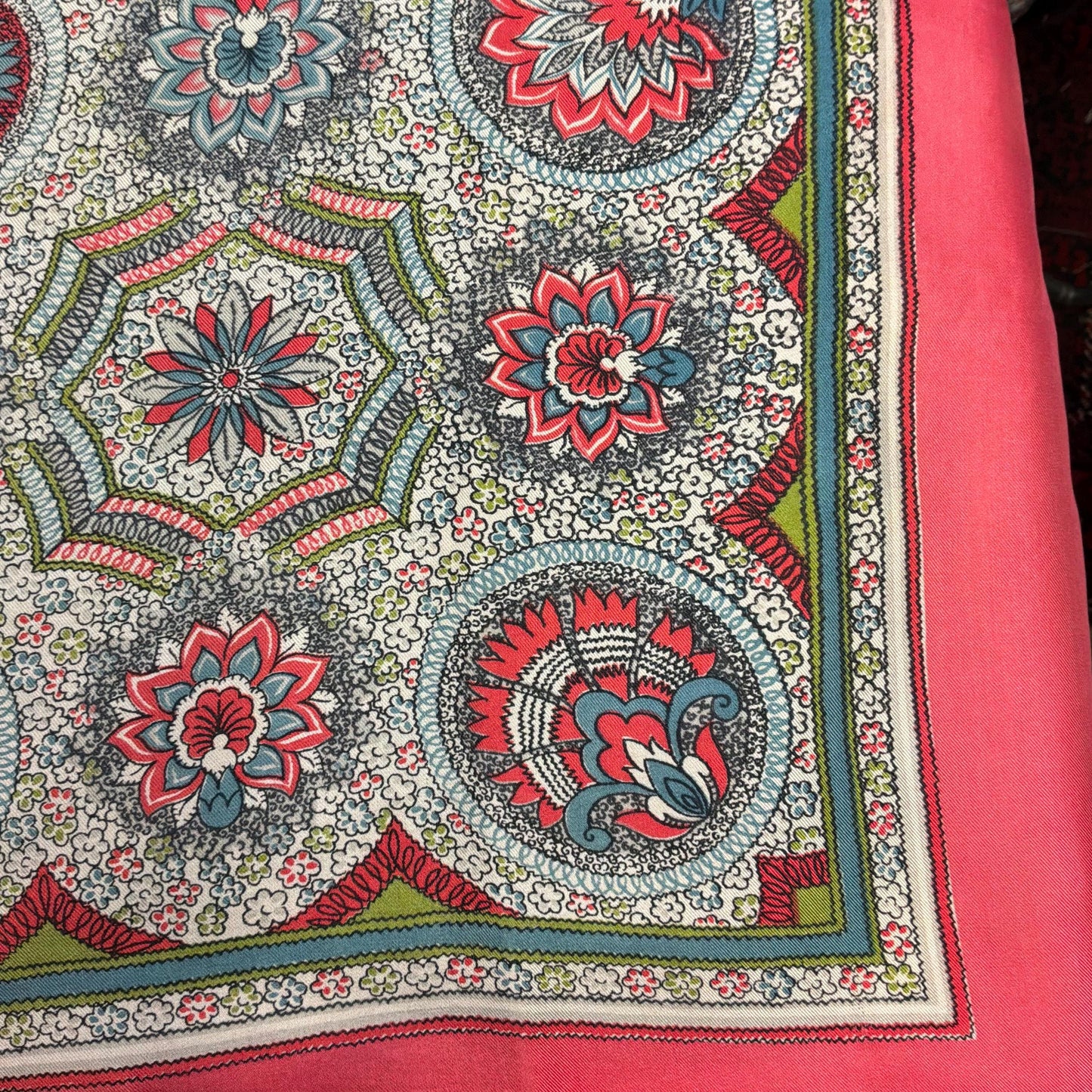 Vintage 1960/70s Liberty of London Floral Paisley Pure Silk Scarf, Shades of Pink, Blue, Green and Black