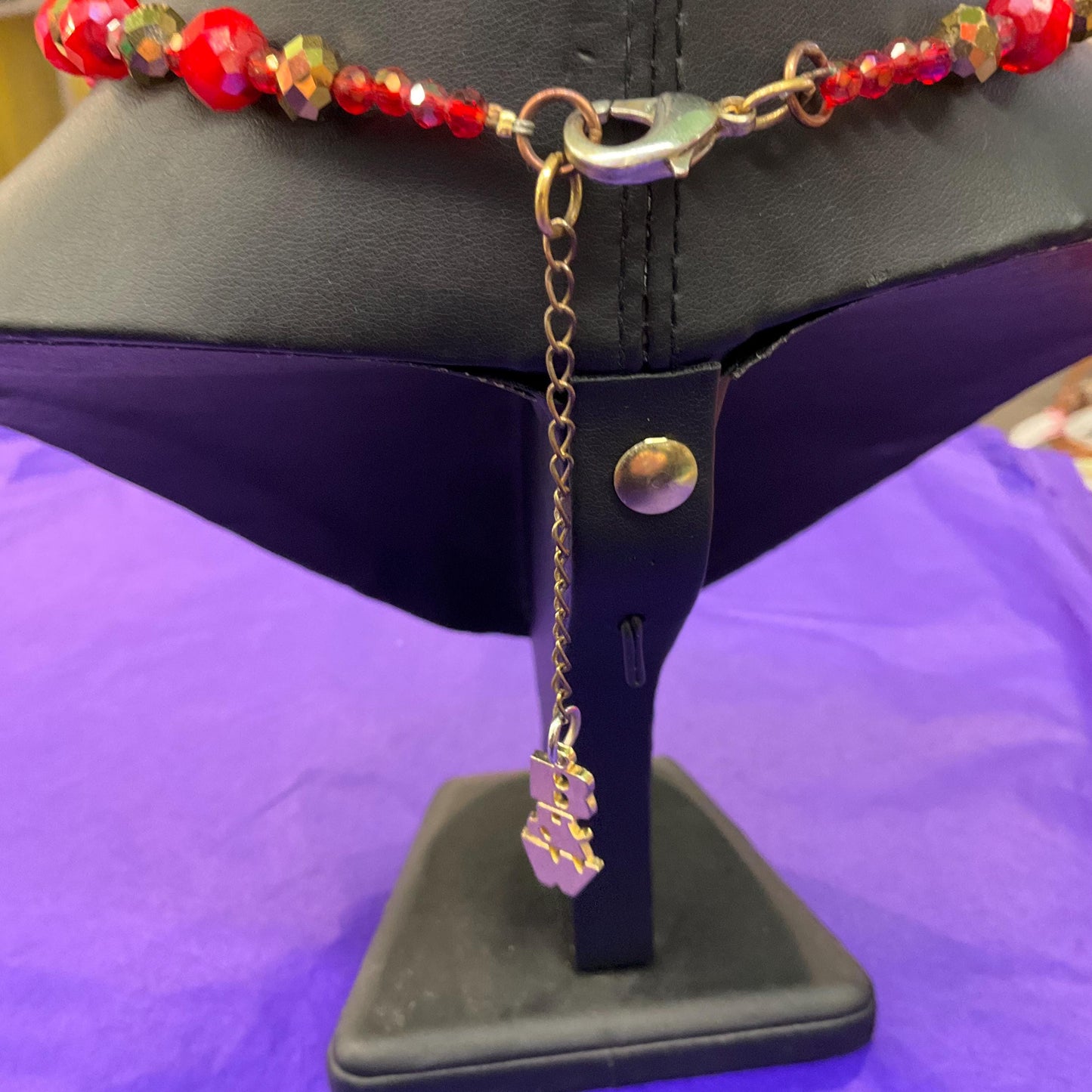 Vintage Butler and Wilson Statement Red and Gold Borealis Crystal Large Flower Necklace