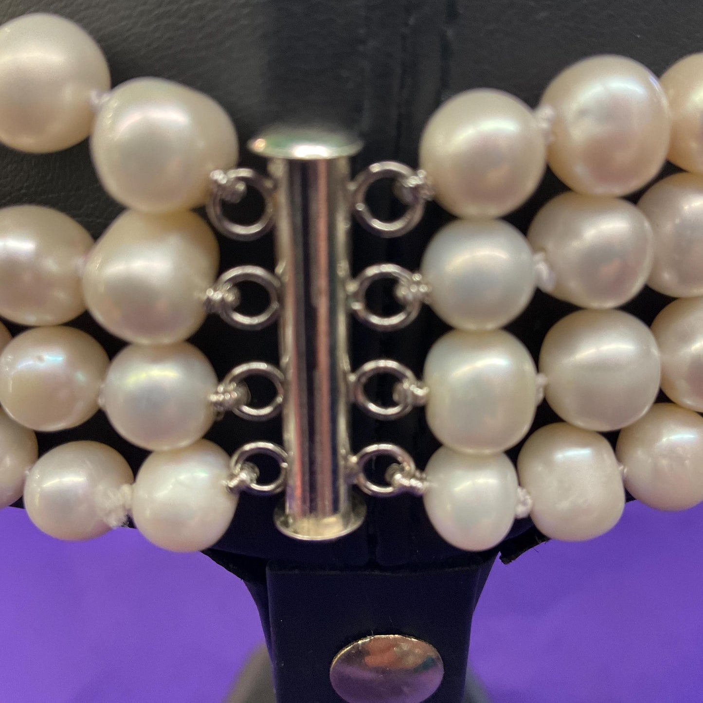 Vintage Ivory Fresh Water And Garnet Multistrand Beaded Necklace, hand knotted organic pearls