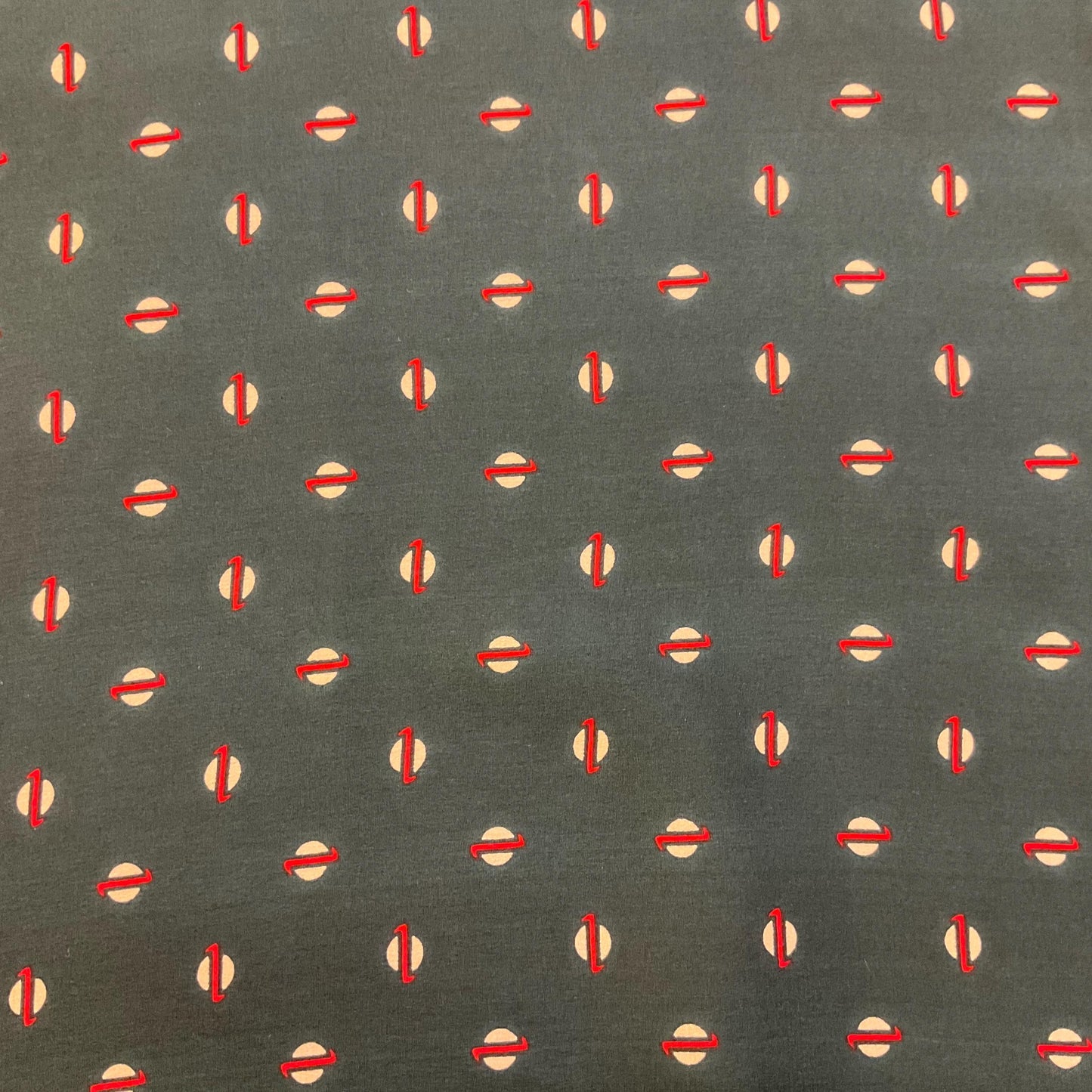 Vintage JAEGER Mid Century Pure Silk Scarf, Ditsy Red and Cream dotty Print , Dark Green/ Teal Background, Hand Rolled
