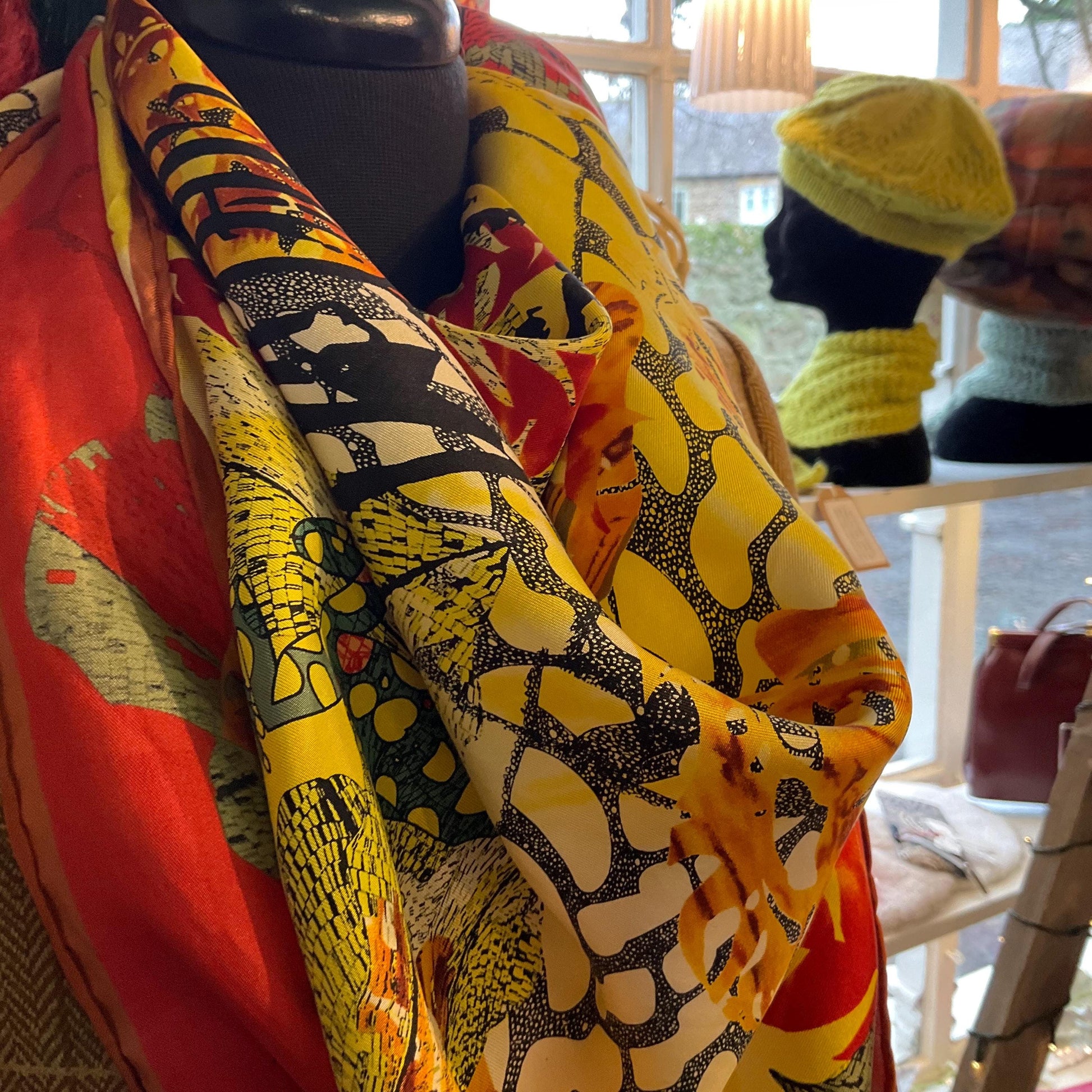 Vintage Liberty for World Land Trust Large Pure Silk Botanical Scarf, amphibians and insects