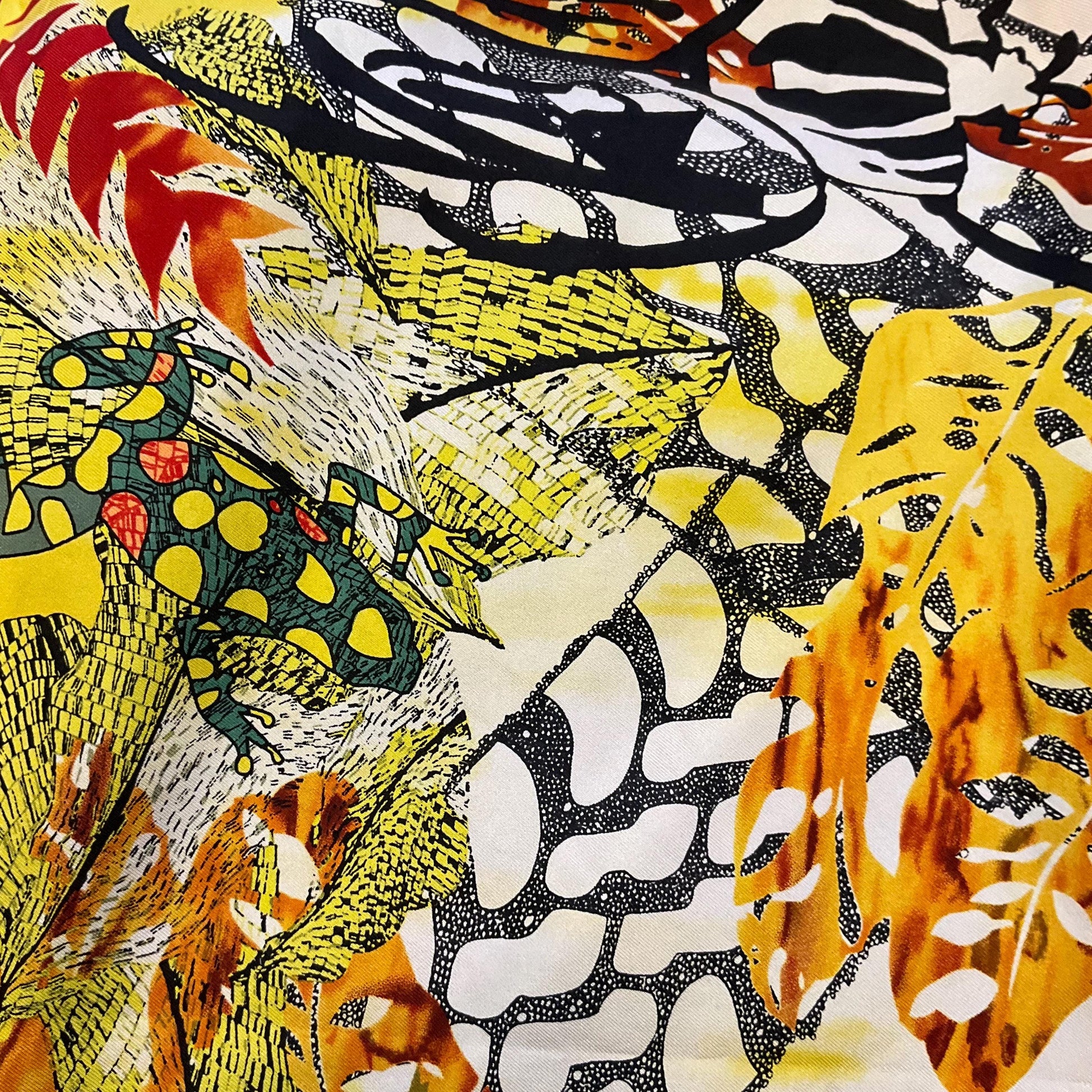 Vintage Liberty for World Land Trust Large Pure Silk Botanical Scarf, amphibians and insects