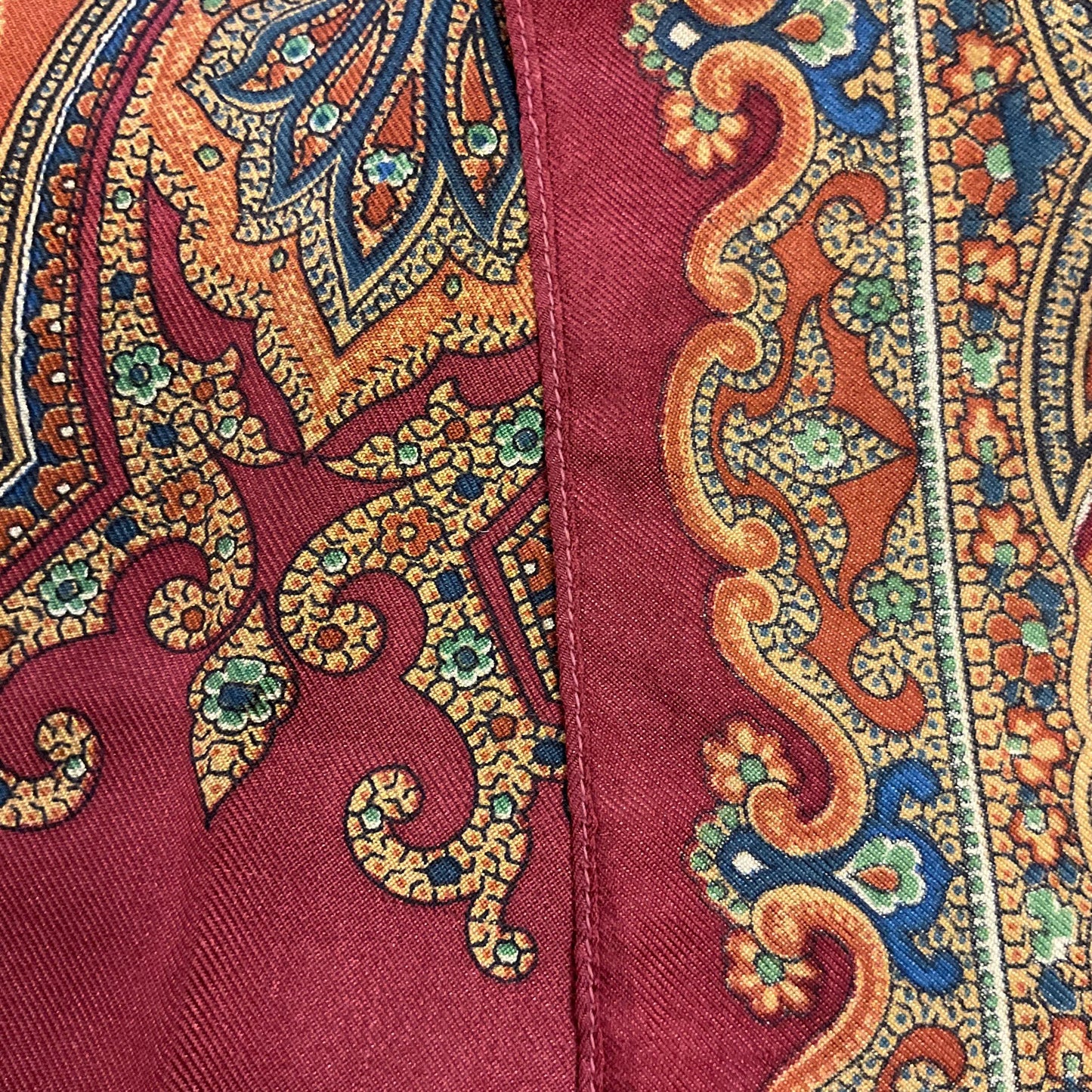 Vintage Liberty of London Pure Silk Paisley Small Scarf/Pocket Scarf, autumnal colours