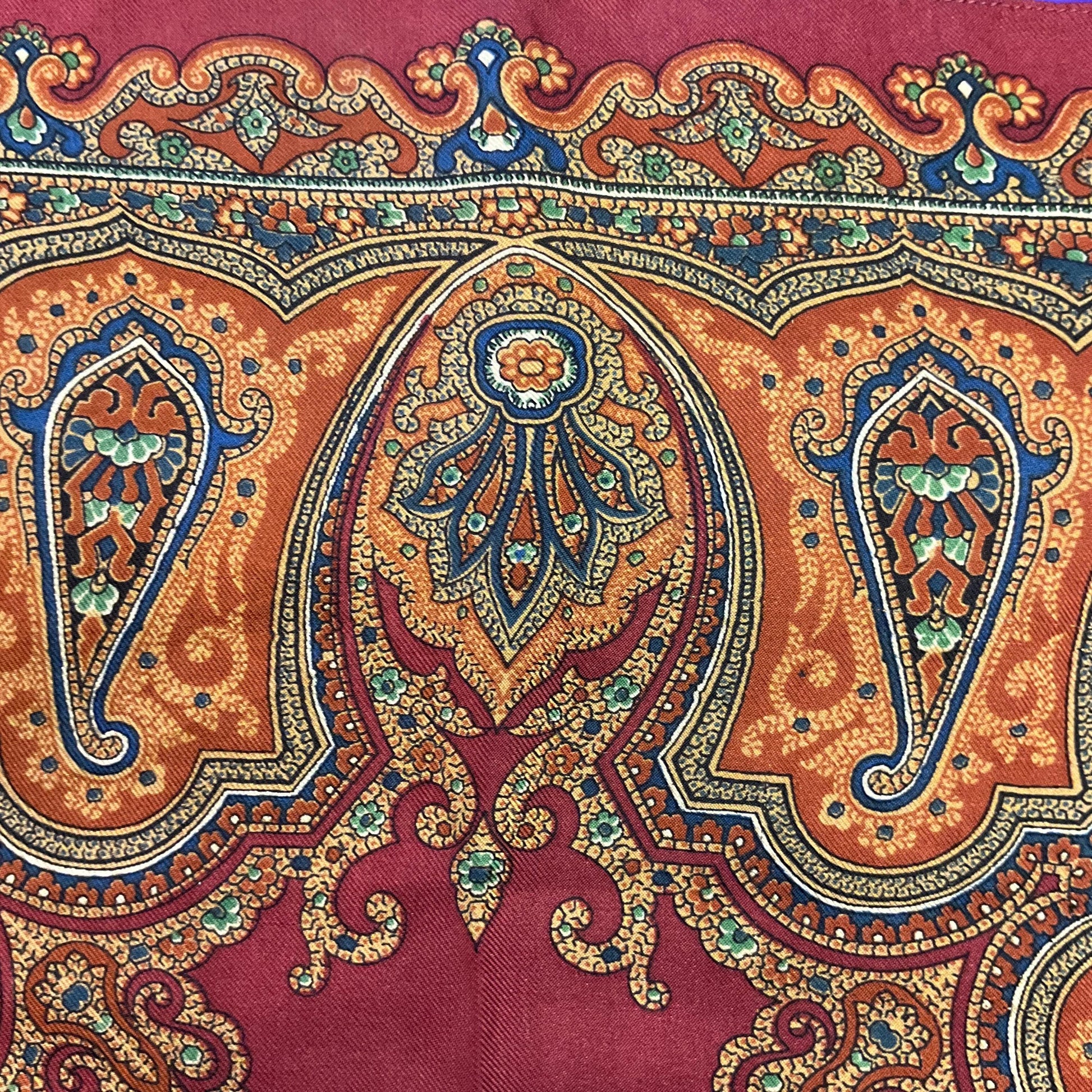 Vintage Liberty of London Pure Silk Paisley Small Scarf/Pocket Scarf, autumnal colours
