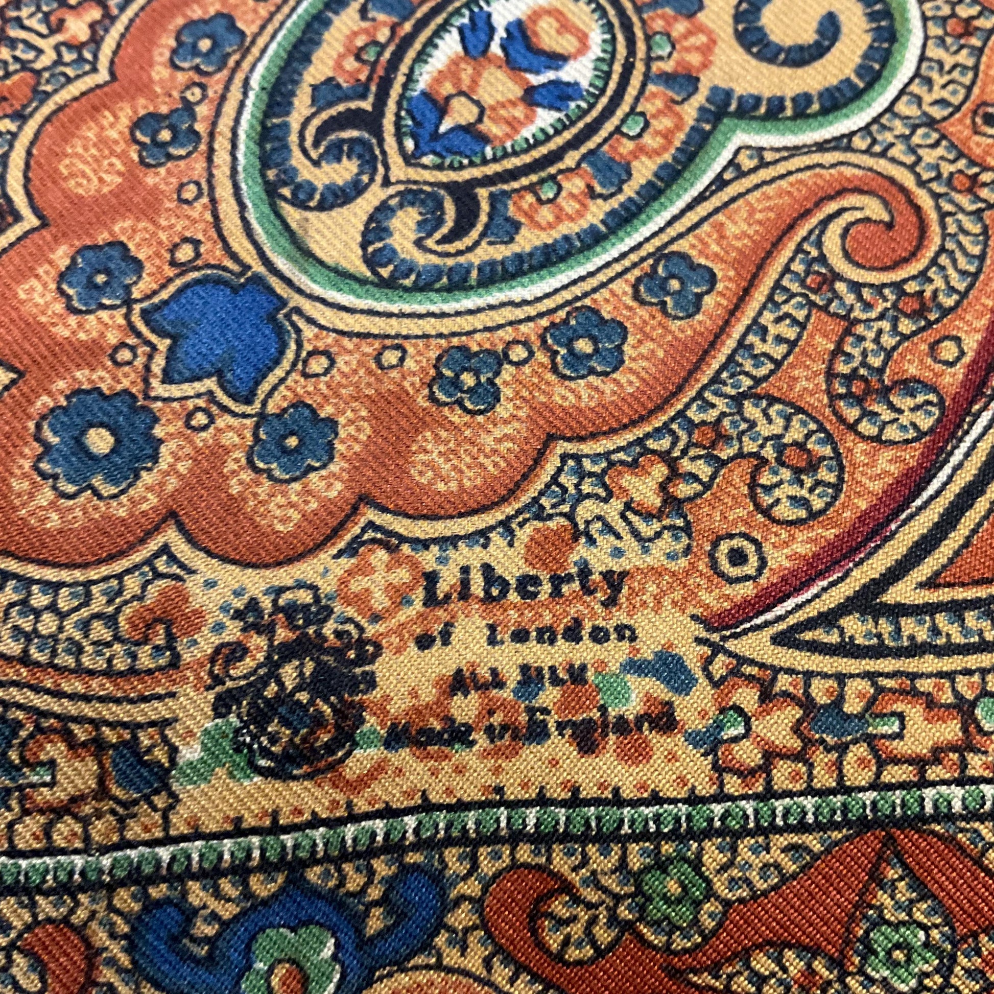 Vintage Liberty of London Pure Silk Paisley Small Scarf/Pocket Scarf, autumnal colours