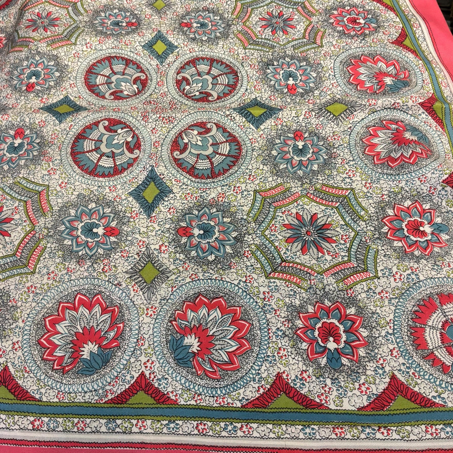 Vintage 1960/70s Liberty of London Floral Paisley Pure Silk Scarf, Shades of Pink, Blue, Green and Black