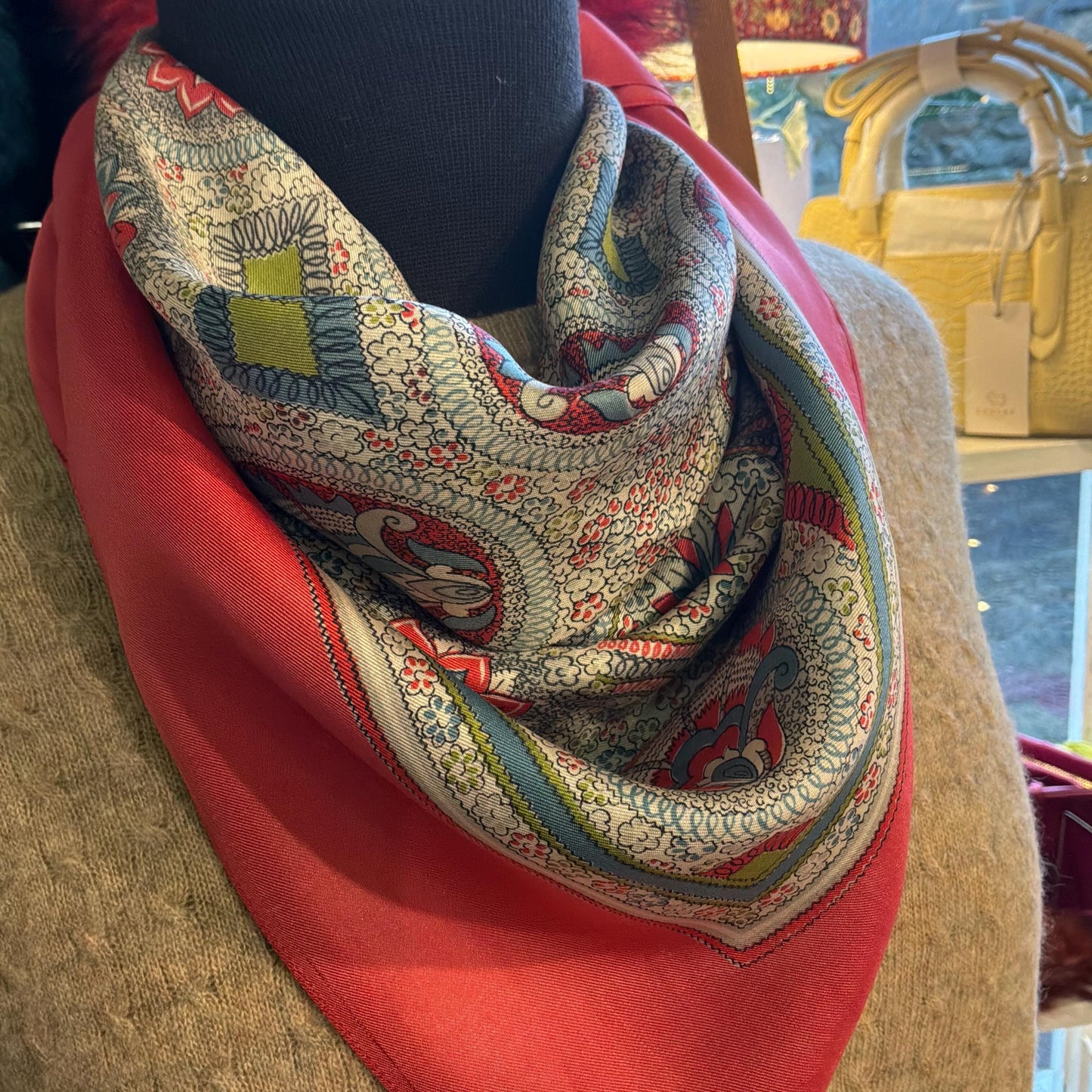 Vintage 1960/70s Liberty of London Floral Paisley Pure Silk Scarf, Shades of Pink, Blue, Green and Black