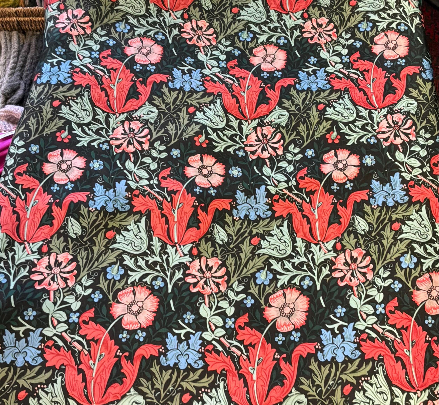 Vintage Silk Scarf by Beckford Silk for Past Times , William Morris Style Print, Pure Silk