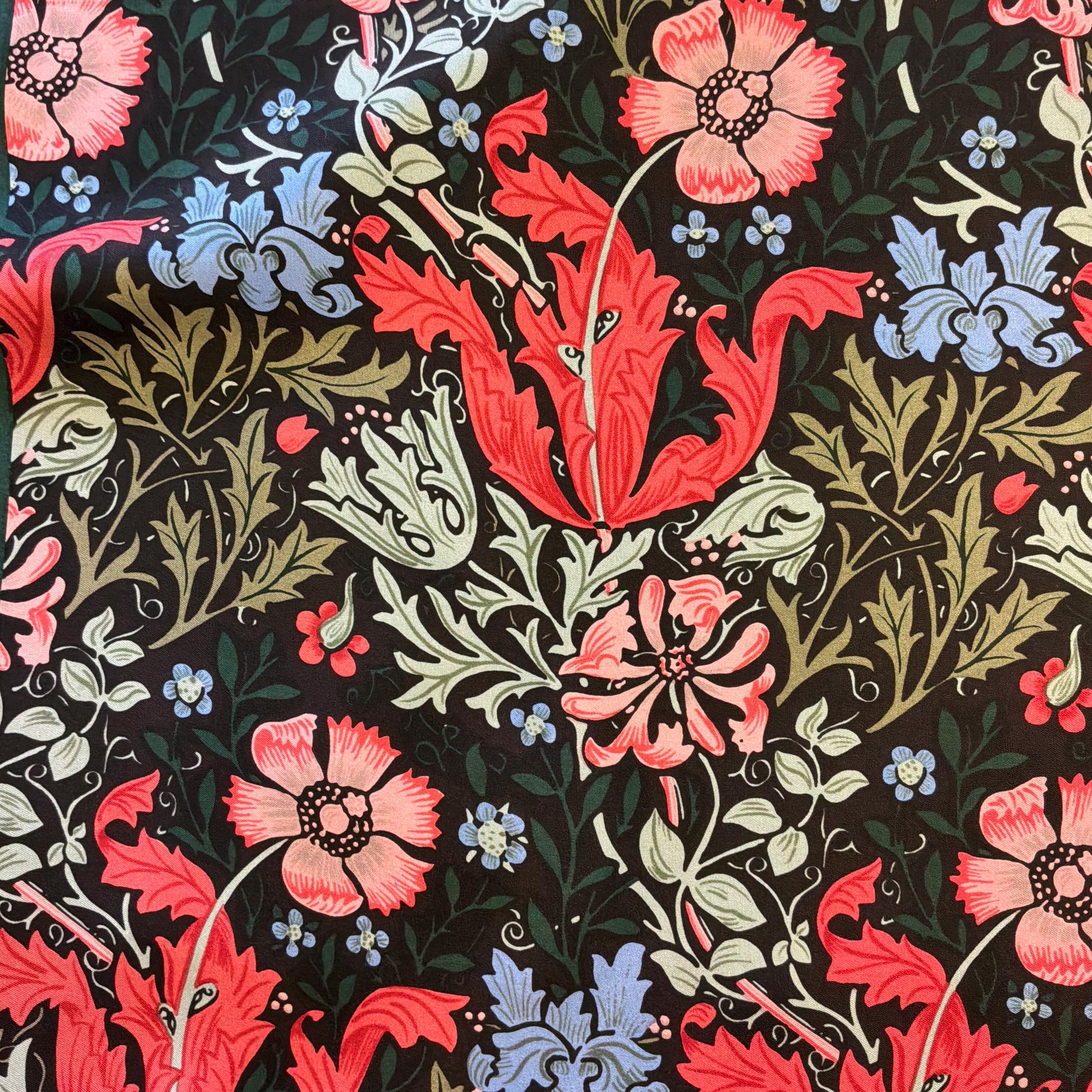 Vintage Silk Scarf by Beckford Silk for Past Times , William Morris Style Print, Pure Silk