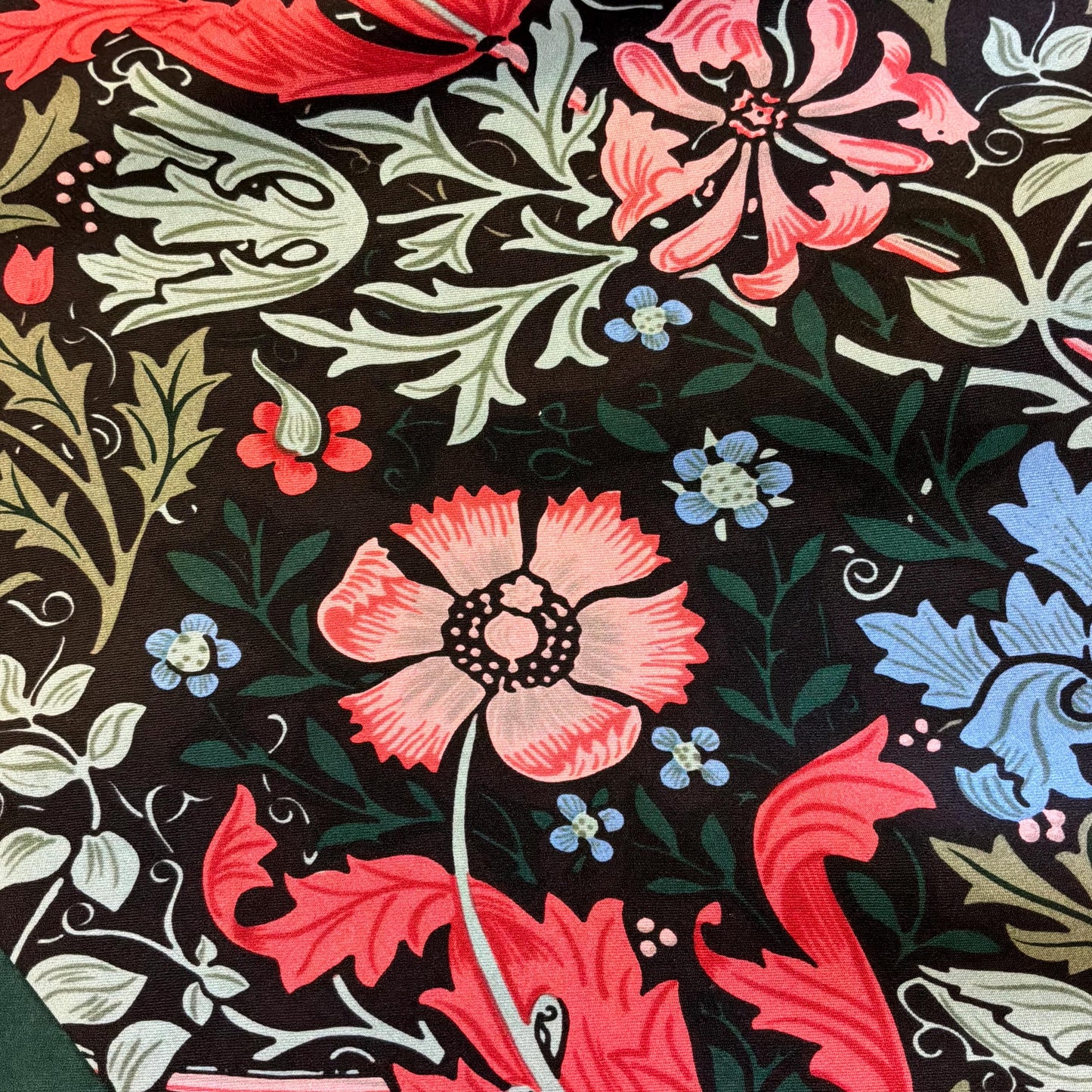 Vintage Silk Scarf by Beckford Silk for Past Times , William Morris Style Print, Pure Silk