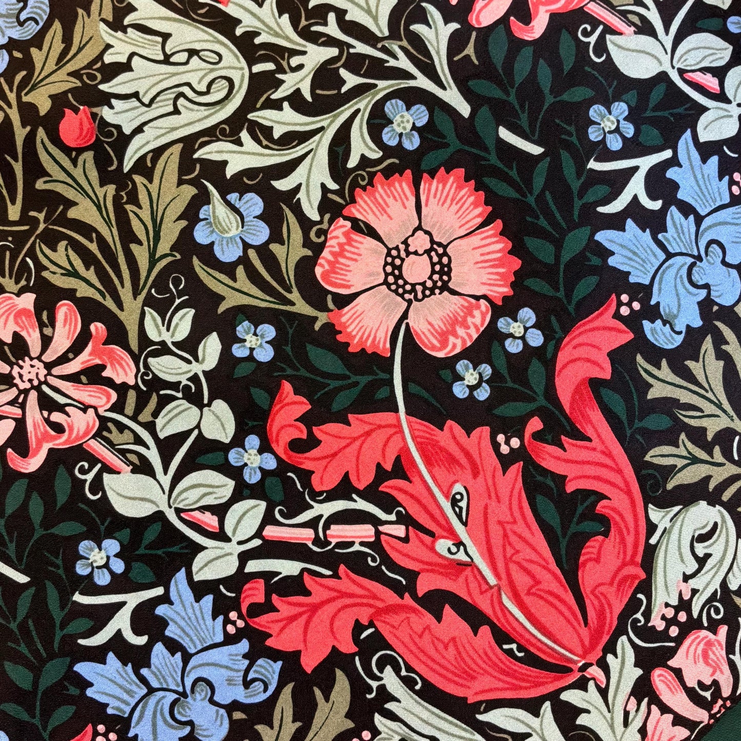 Vintage Silk Scarf by Beckford Silk for Past Times , William Morris Style Print, Pure Silk