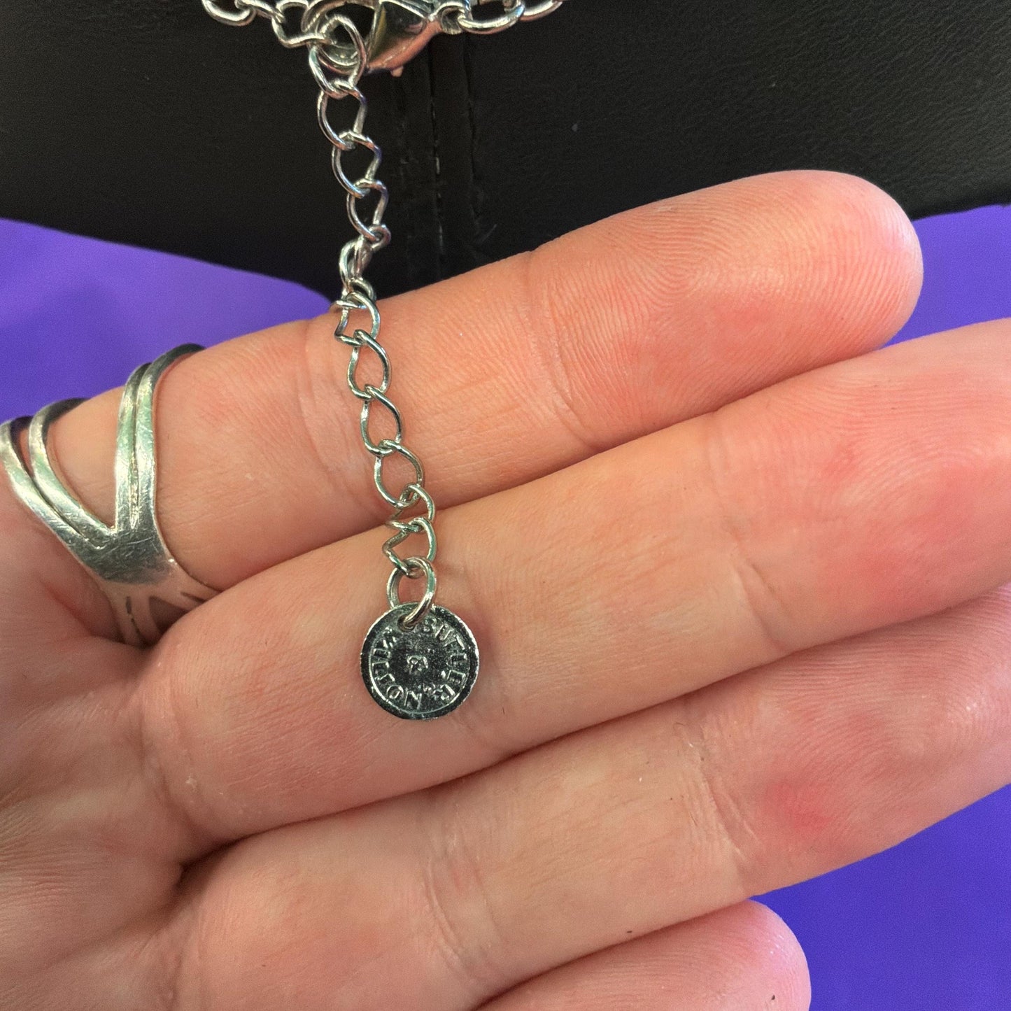 Vintage Butler and Wilson Crystal Eye Pendant, Silver Tone with Silver, Blue, and Black Crystals
