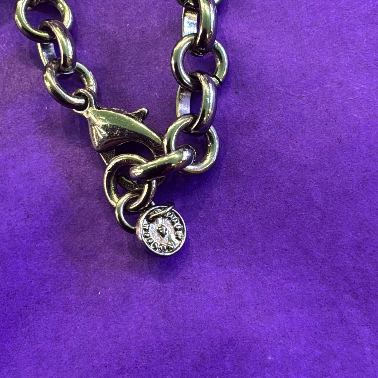 Vintage Butler and Wilson Pewter Tone Art Deco Style Bracelet with Ombré Aurora Borealis Rhinestones