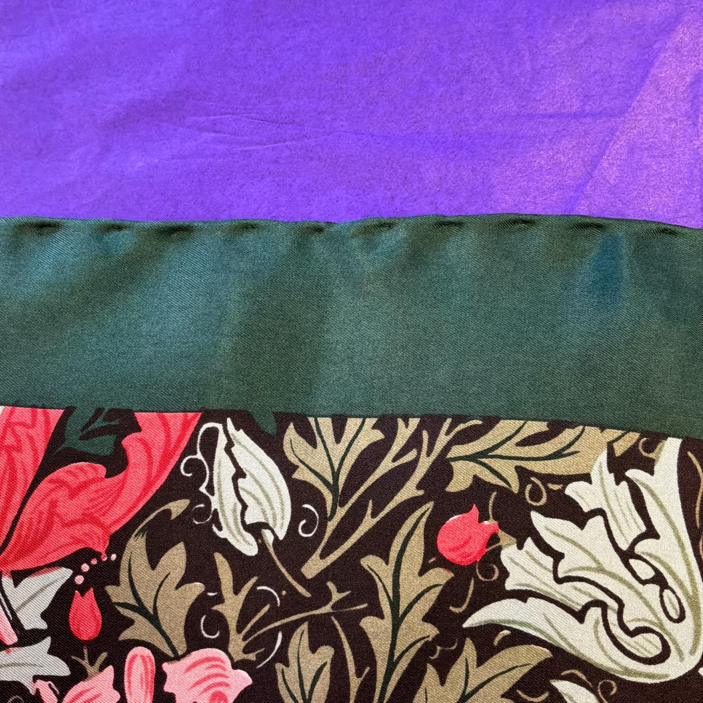 Vintage Silk Scarf by Beckford Silk for Past Times , William Morris Style Print, Pure Silk