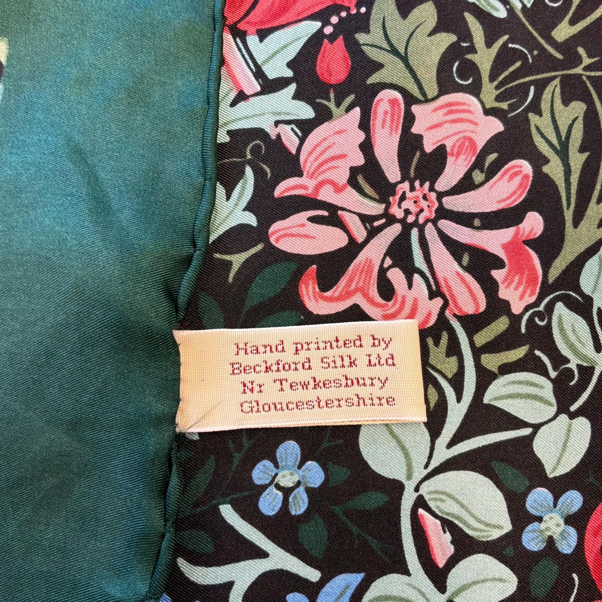 Vintage Silk Scarf by Beckford Silk for Past Times , William Morris Style Print, Pure Silk