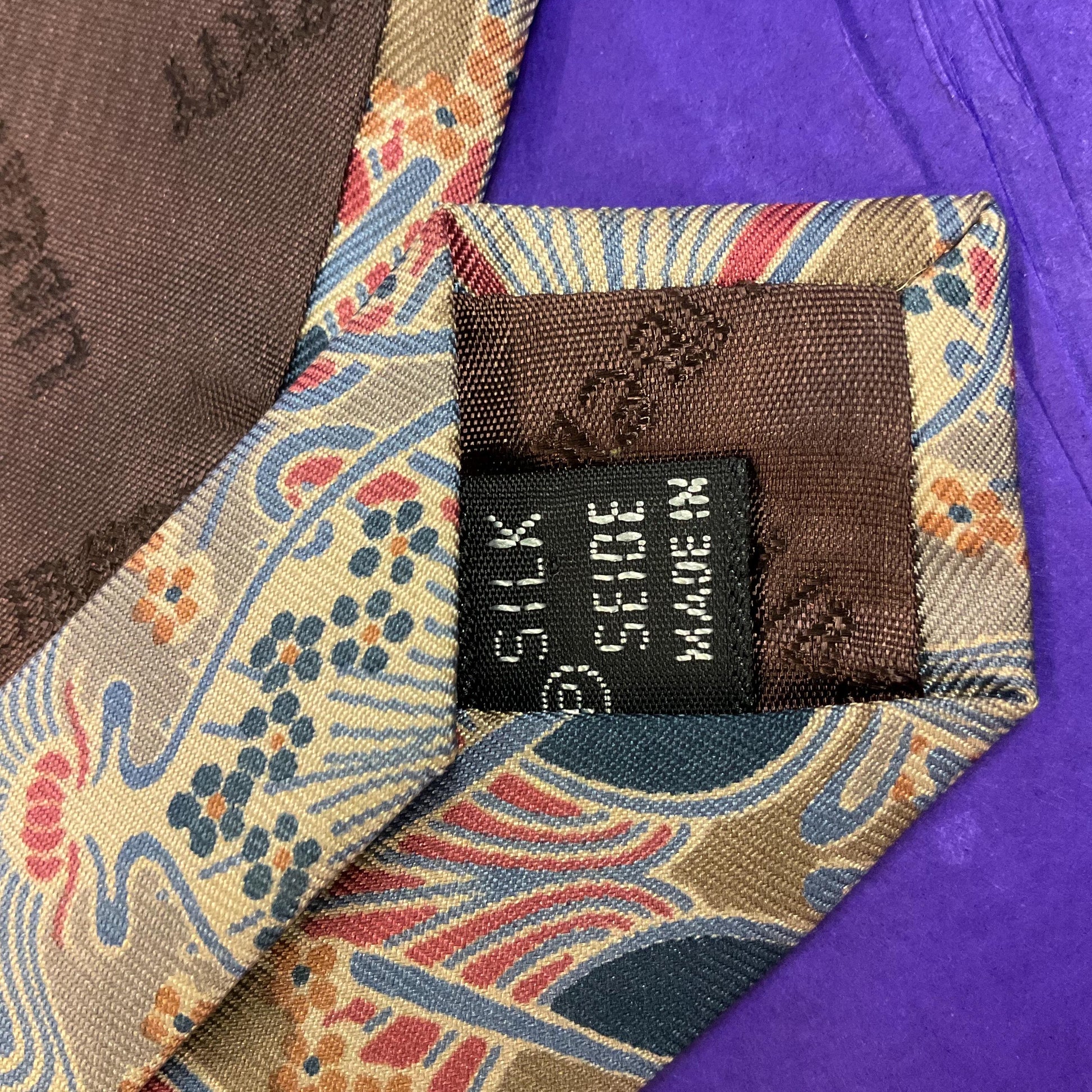 Vintage Liberty Pure Silk Ianthe Art Nouveau Print Neck Tie