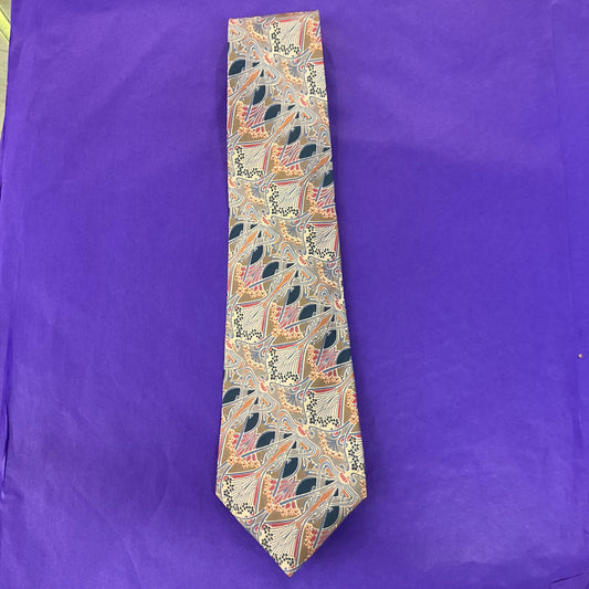 Vintage Liberty Pure Silk Ianthe Art Nouveau Print Neck Tie