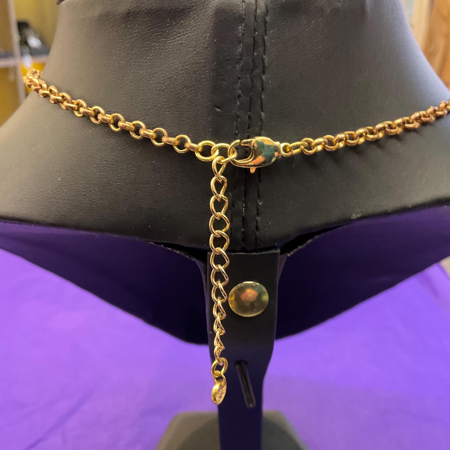 Vintage Butler and Wilson Quirky Crystal Frog with Umbrella Large Pendant Necklace, Gold tone chain with multicoloured rhinestones