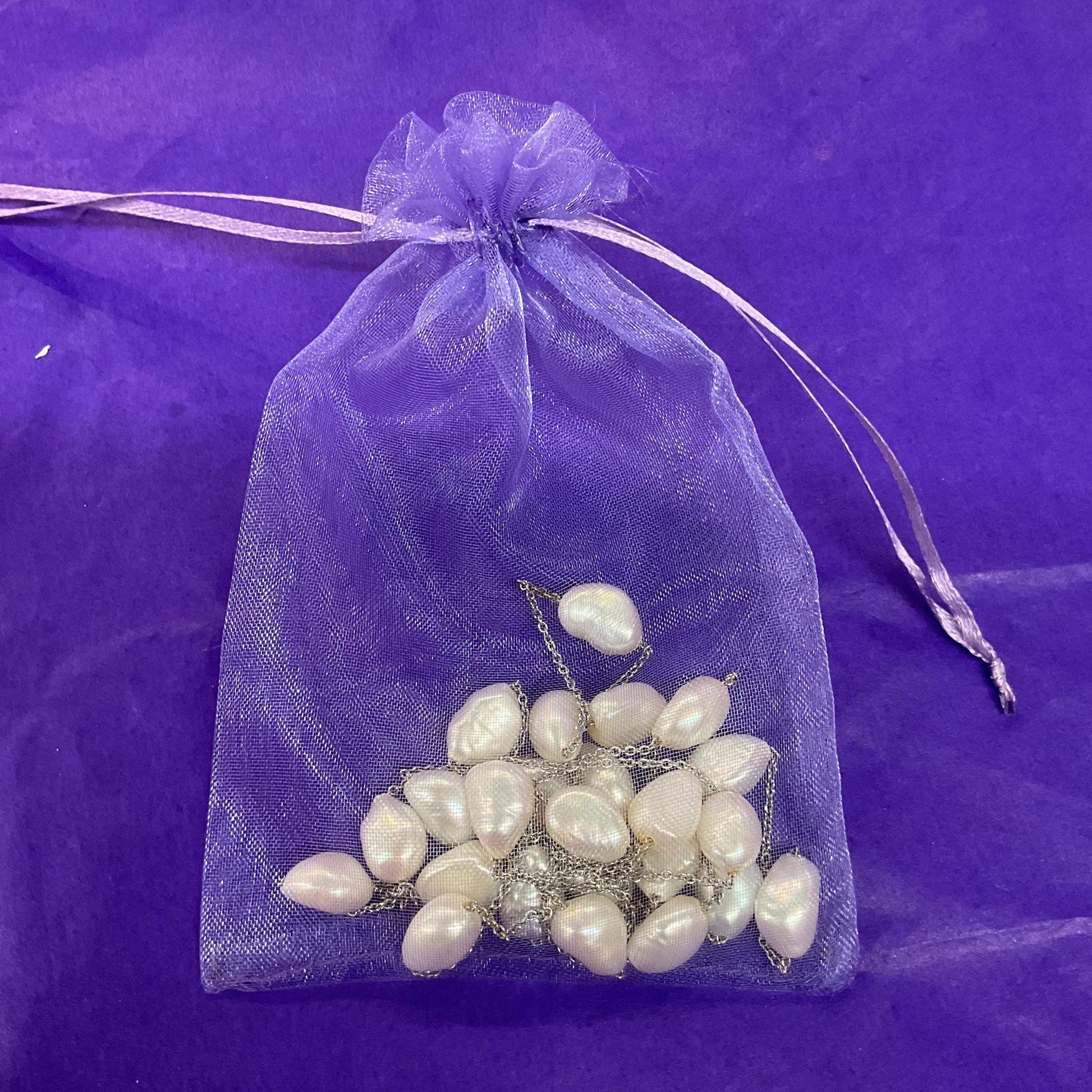 Vintage Flapper Length Ivory Baroque Pearl Chain Necklace
