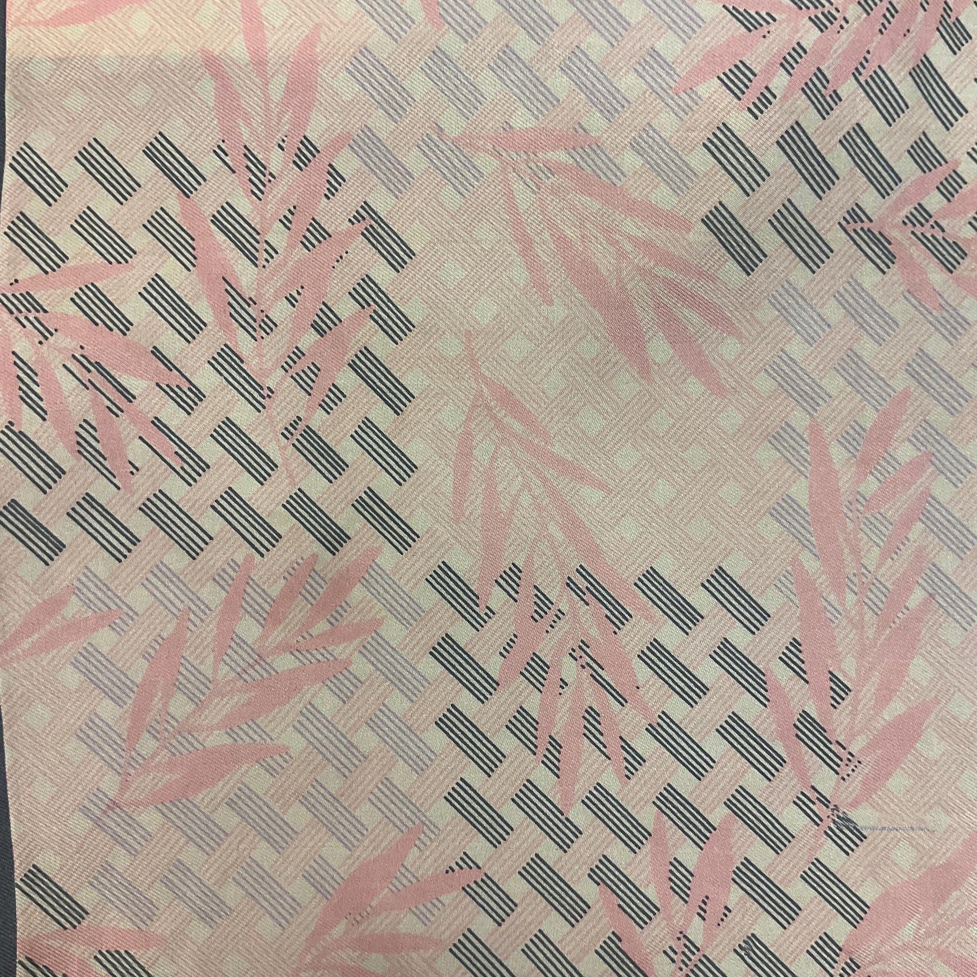 Vintage Liberty of London Pure Silk Scarf in Pale Pink and Grey Bamboo Print