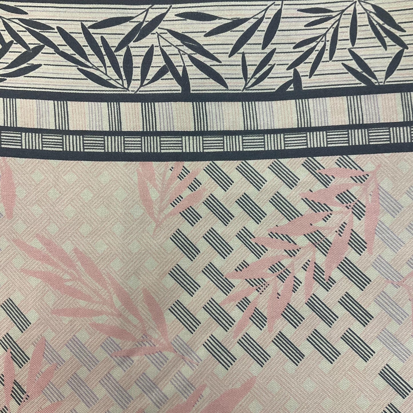 Vintage Liberty of London Pure Silk Scarf in Pale Pink and Grey Bamboo Print