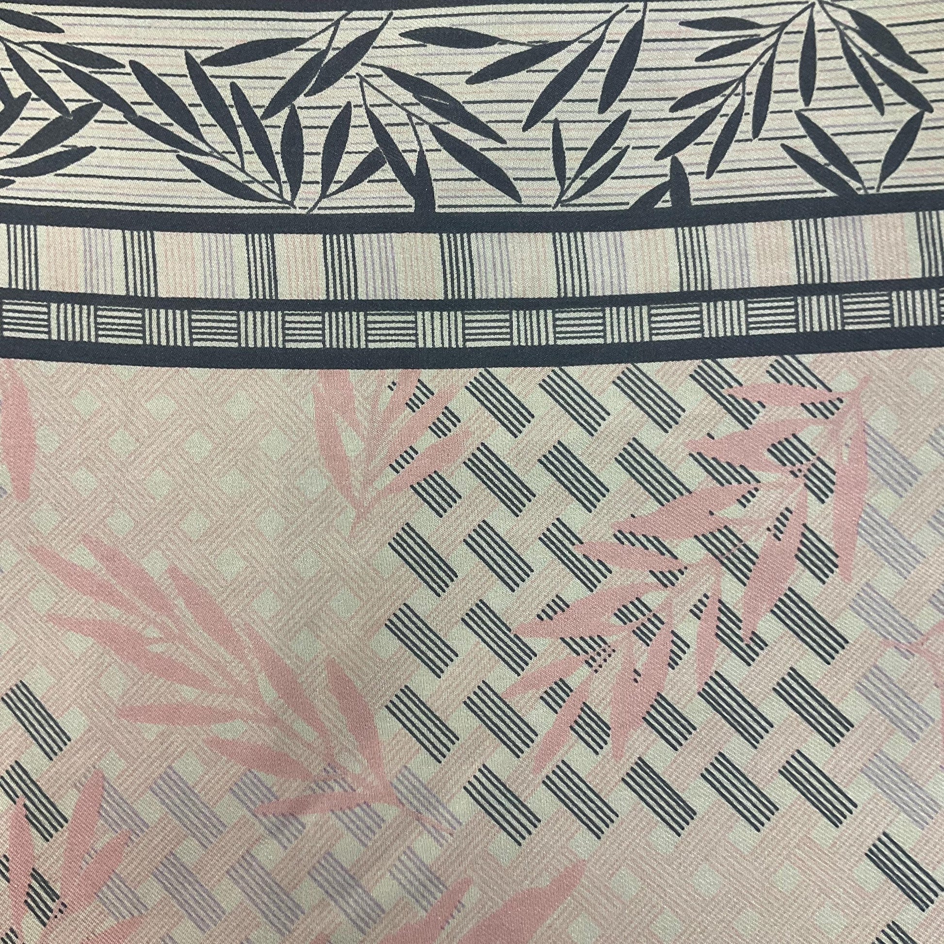 Vintage Liberty of London Pure Silk Scarf in Pale Pink and Grey Bamboo Print