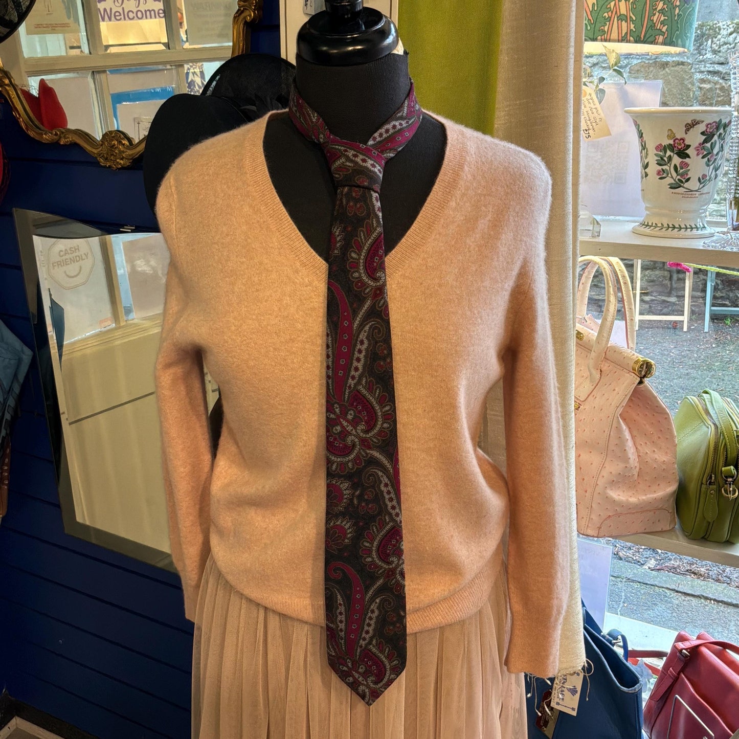 Vintage Liberty of London Pure Wool Paisley Tie, Rich Shades of Red, Gold, Grey, Brown and Black