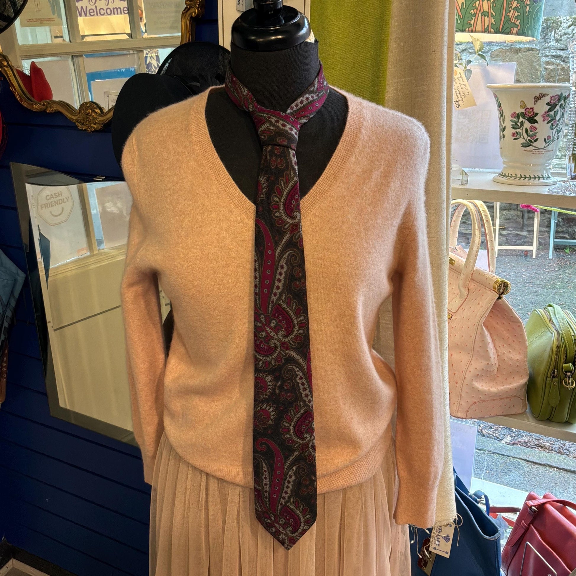 Vintage Liberty of London Pure Wool Paisley Tie, Rich Shades of Red, Gold, Grey, Brown and Black