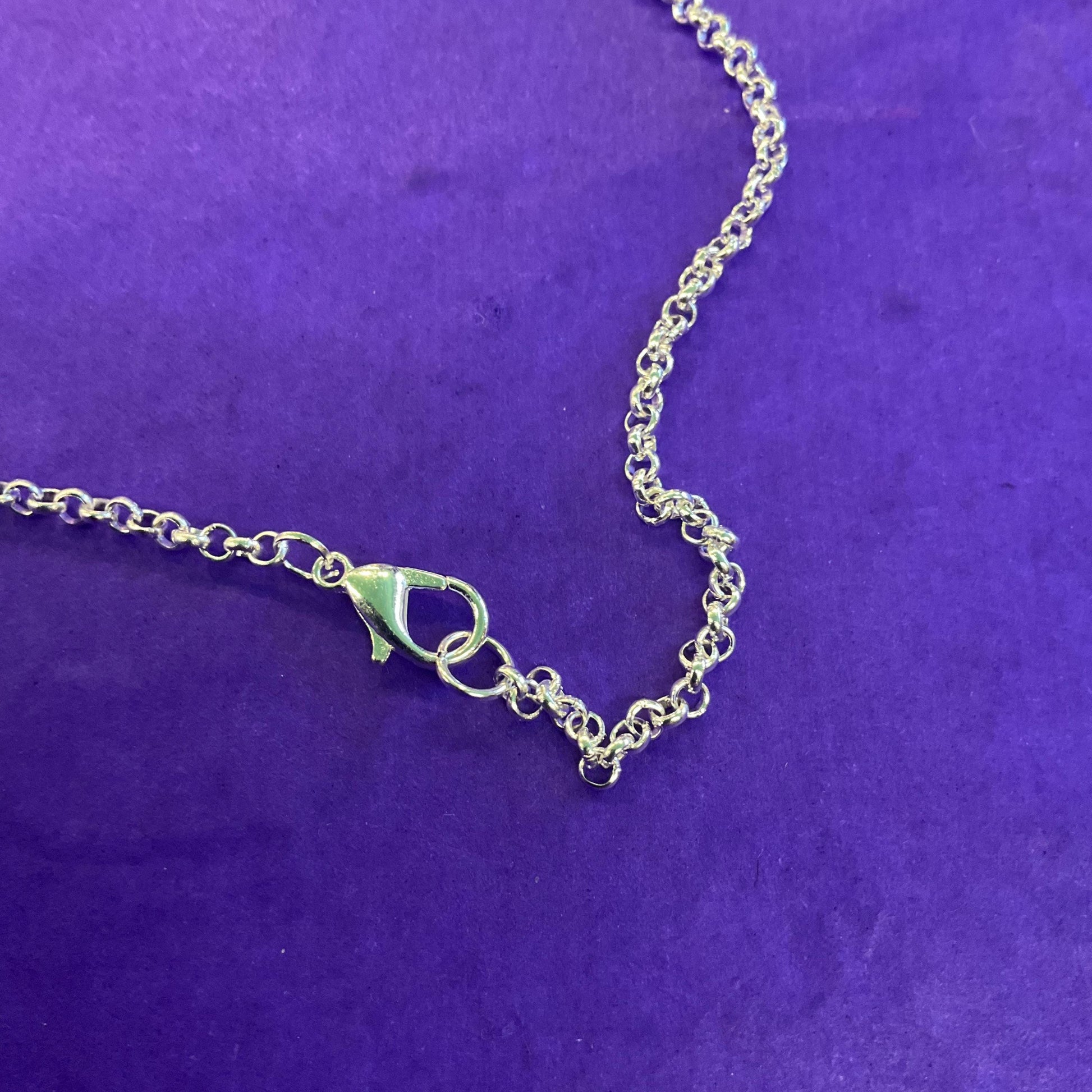 Vintage Silver (925) & Ruby Zoisite Teardrop Shaped Pendant , Silver plated cable chain