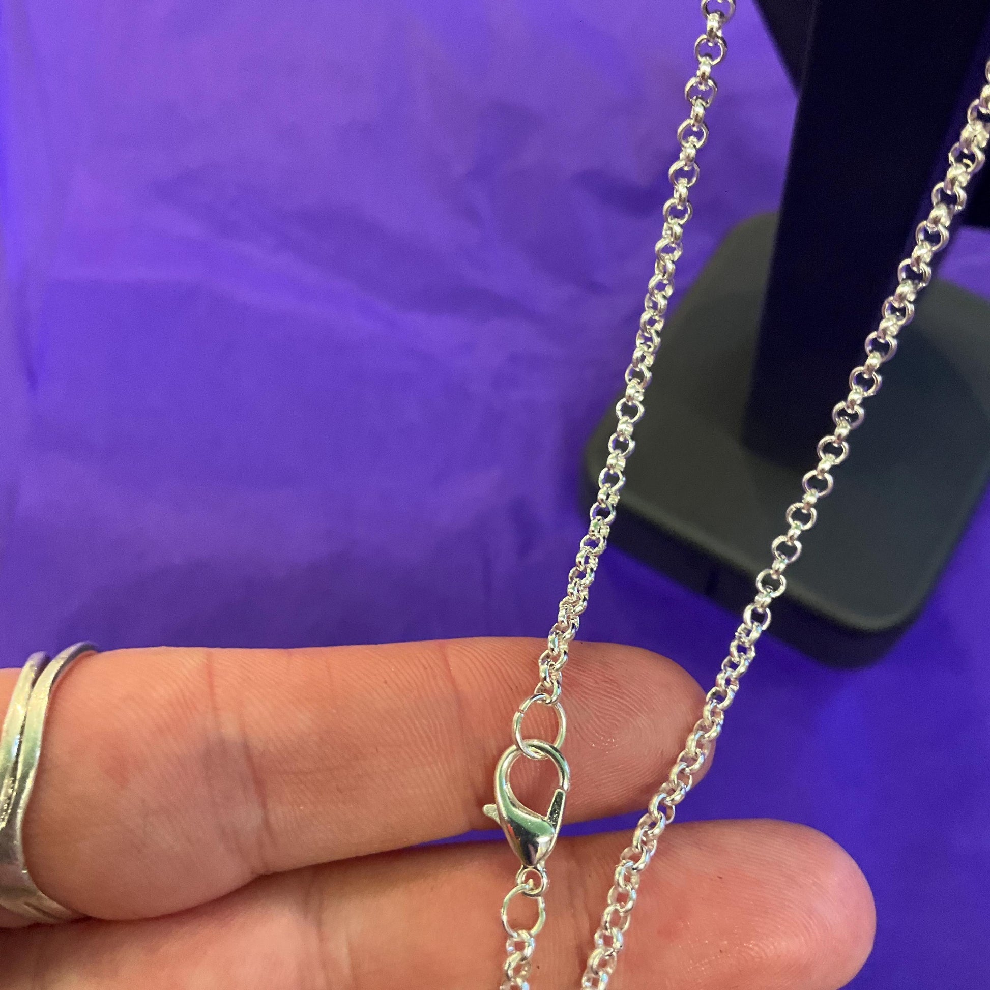 Vintage Silver (925), Turquoise and Lapis Lazuli Large oval cut work Pendant, Artisan made with Silver plated chain