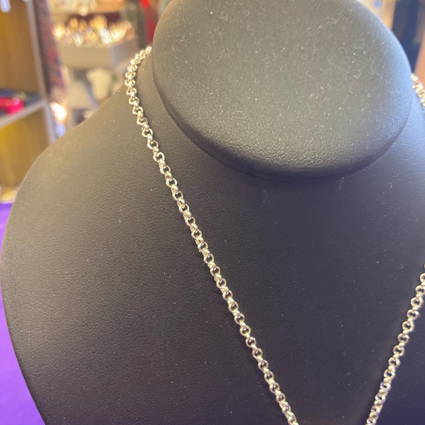Vintage Silver (925), Moonstone and Amethyst Pendant Necklace, Artisan Made with a silver plated chain