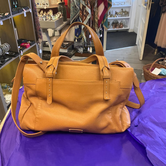 Vintage RADLEY Large Tan Pebble Leather Handbag/ Cross Body Bag, Rarely used with original dust cover