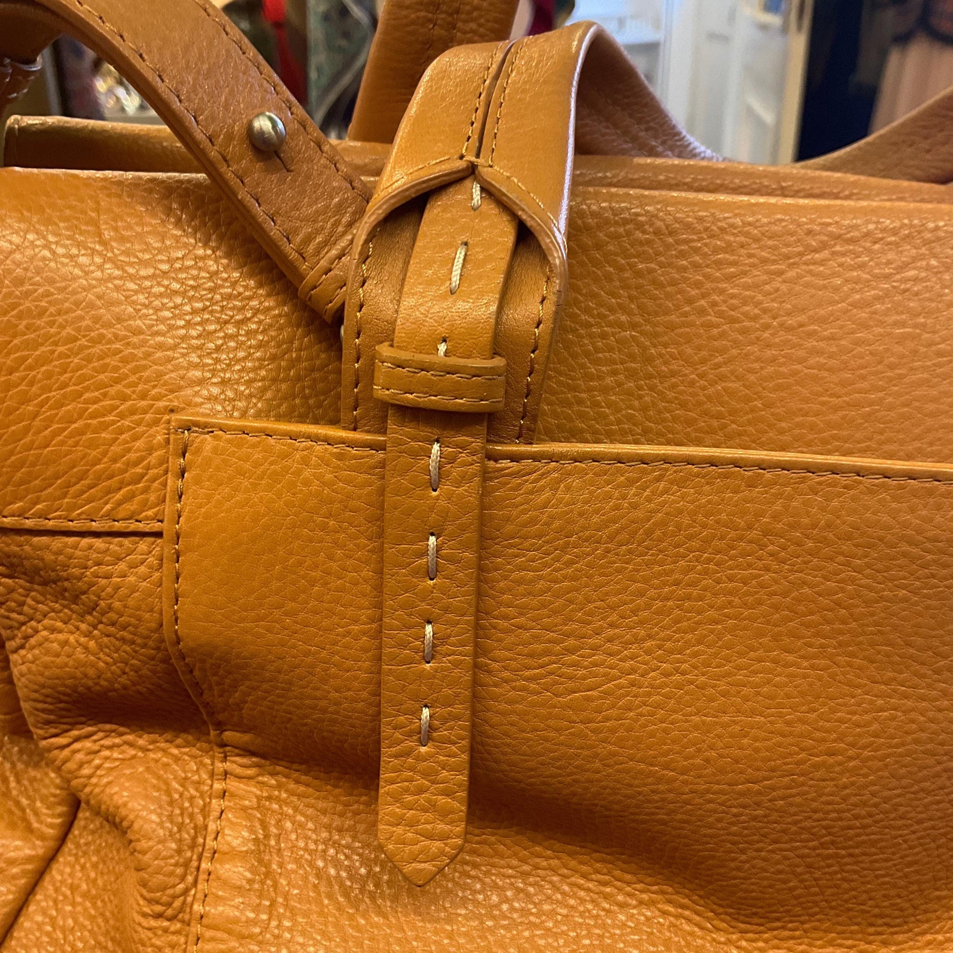 Vintage RADLEY Large Tan Pebble Leather Handbag/ Cross Body Bag, Rarely used with original dust cover