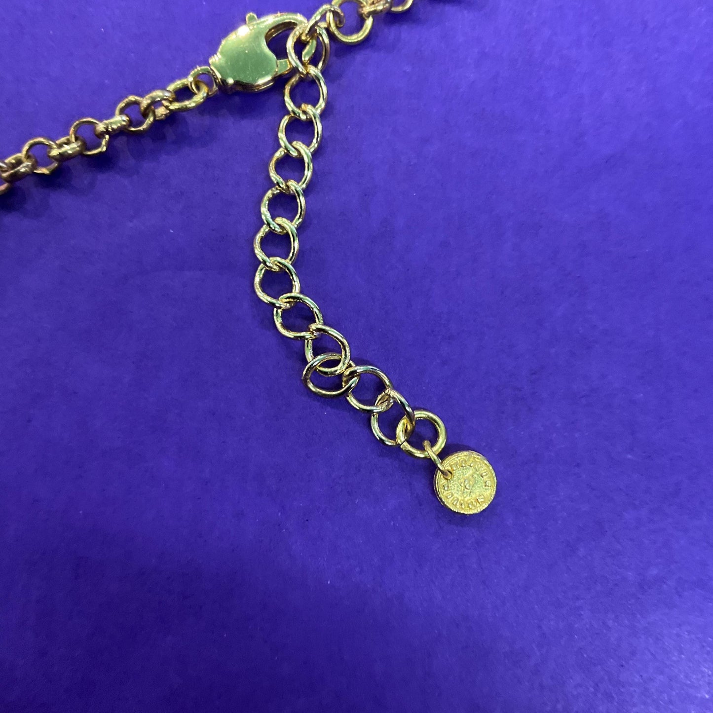 Vintage Butler and Wilson Quirky Crystal Frog with Umbrella Large Pendant Necklace, Gold tone chain with multicoloured rhinestones