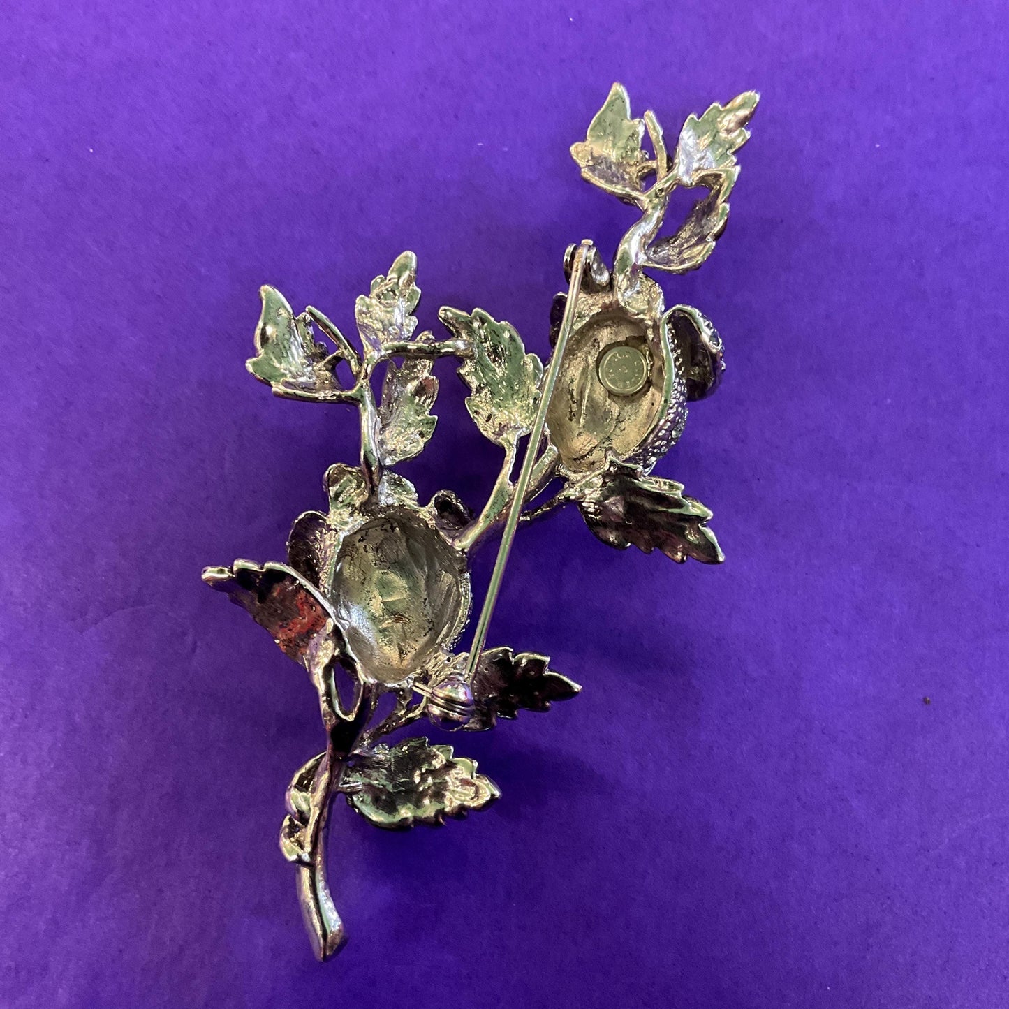 Vintage Butler and Wilson Oversized Statement Silver and Pewter Tone Rose Brooch , Silver Tone with Ombré Rhinestones