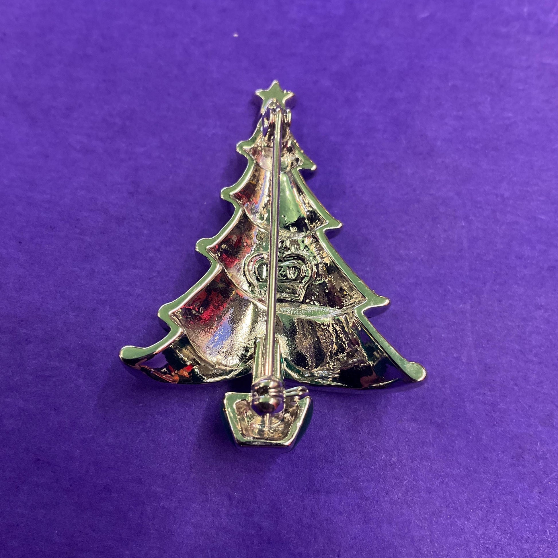 Vintage Butler and Wilson Festive Crystal Christmas Tree Brooch, uproar Borealis Baguette Crystals and Rhinestones