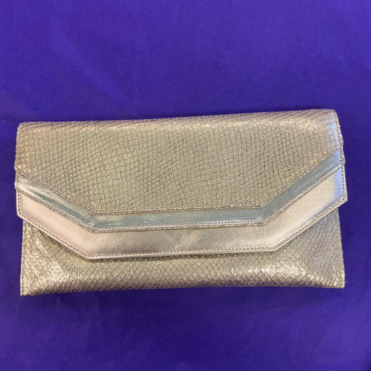 Vintage 1970s/80s Italian Gold Faux Leather Clutch Bag by SABRINA CHIC