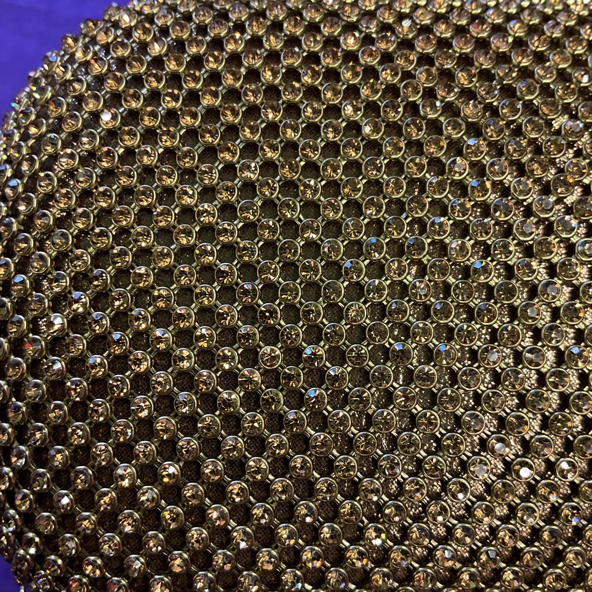 Vintage SHEHERAZAD Gold Crustal Clutch or Shoulder Bag with Ornate Floral Rollover catch