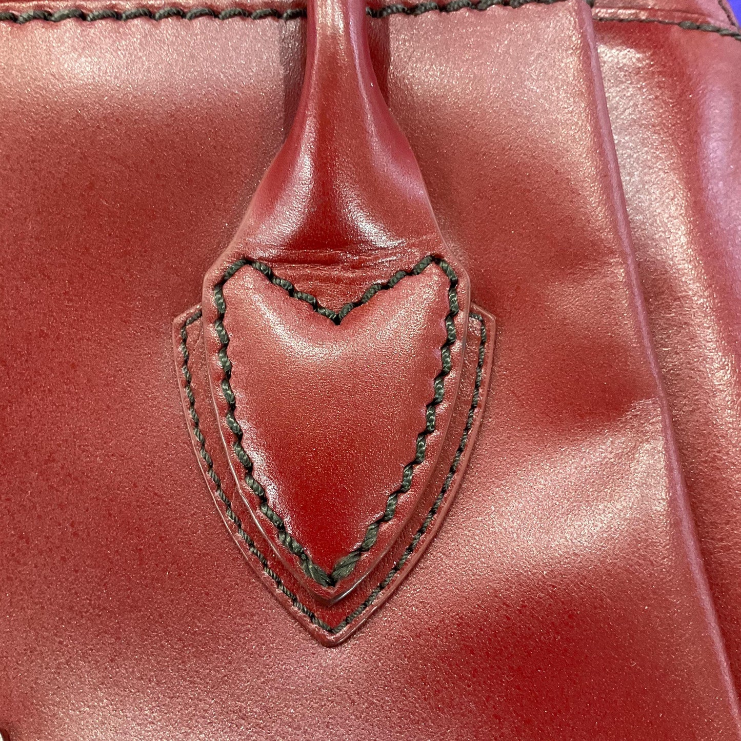 Vintage RADLEY Retro Style Red ‘Aldgate’ Leather Top Handled Bag with bag charm, rarely used