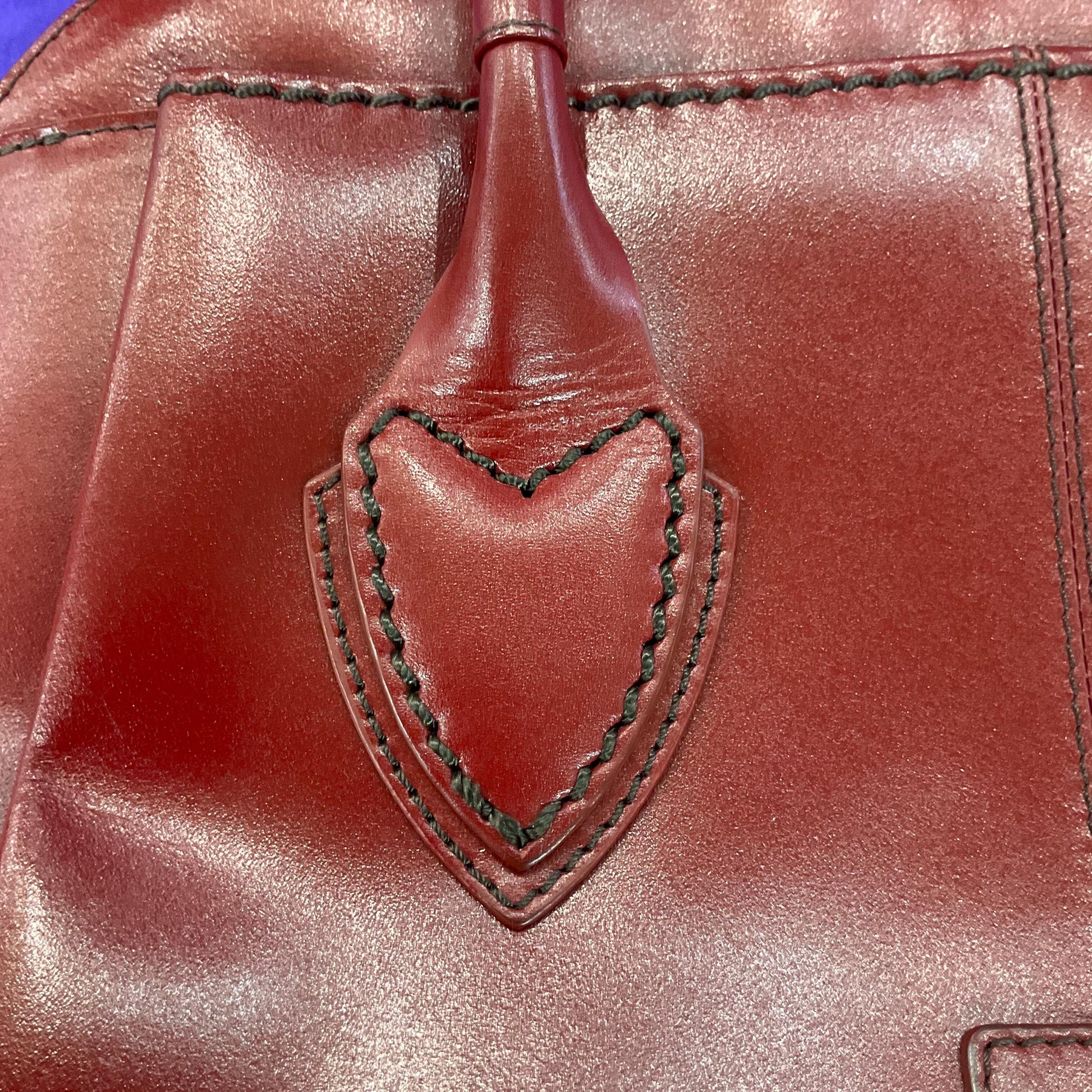 Vintage RADLEY Retro Style Red ‘Aldgate’ Leather Top Handled Bag with bag charm, rarely used
