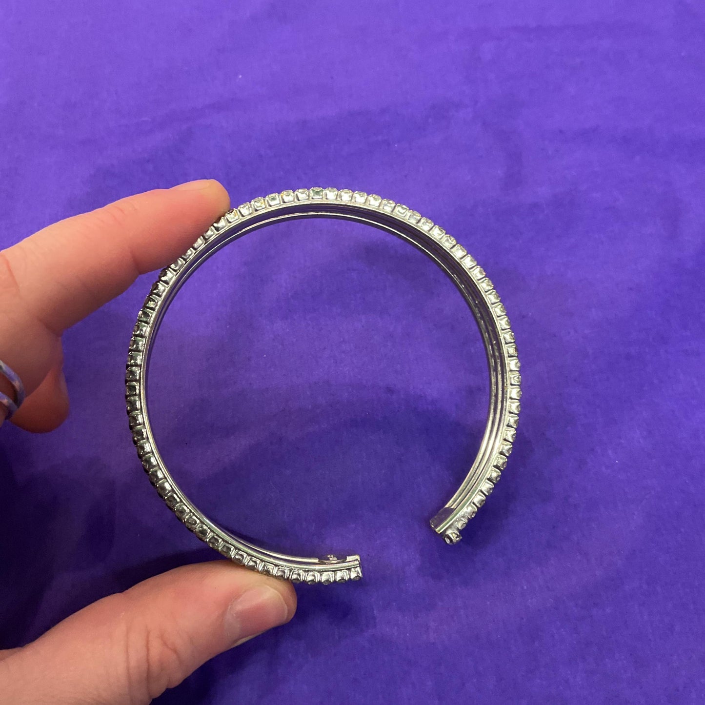 Vintage Butler and Wilson Silver and Black Crystal Art Deco Style Bangle