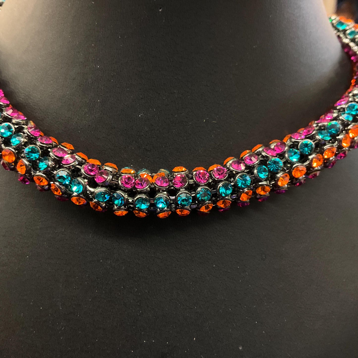 Vintage Butler and Wilson Rainbow Crystal Statement Rope Necklace , Multicoloured rhinestone crystals