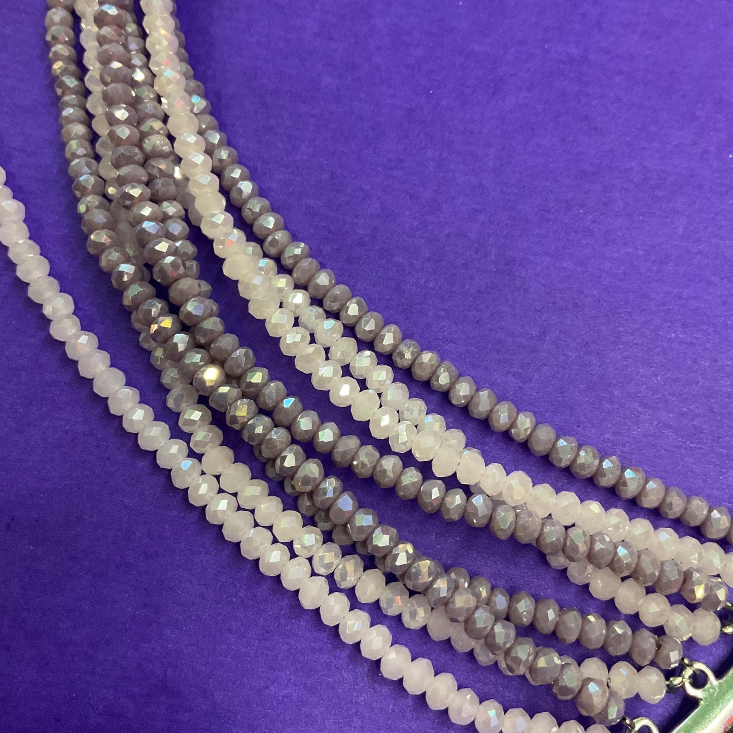 Vintage Bulter and Wilson Multistrand Borealis Crystal Necklace, Pale Pink and Mauve Crystals