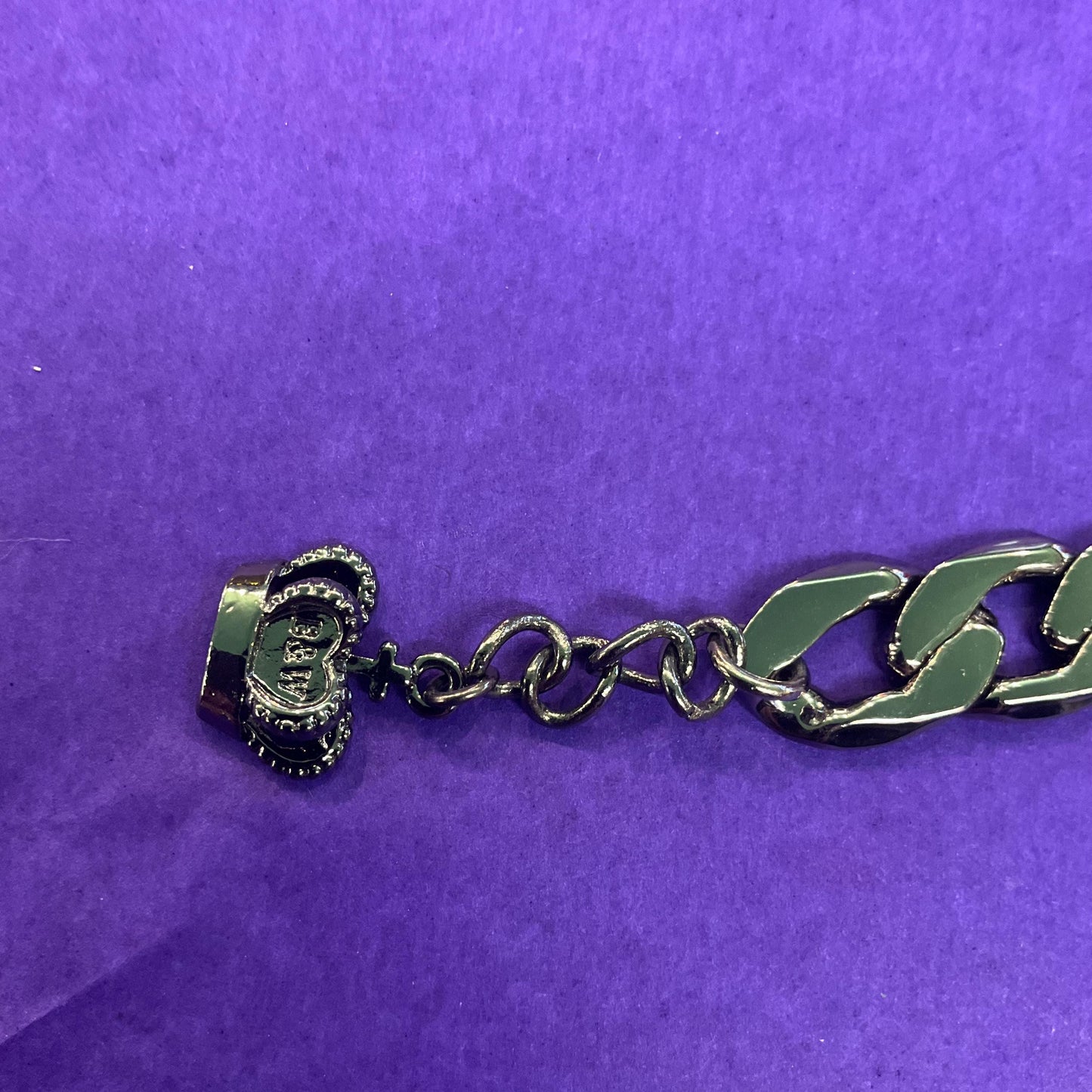 Vintage Butler and Wilson Crystal Gothic Stylised Cross Chain Bracelet, Dark Pewter Tone with Silver and Aurora Borealis Crystals