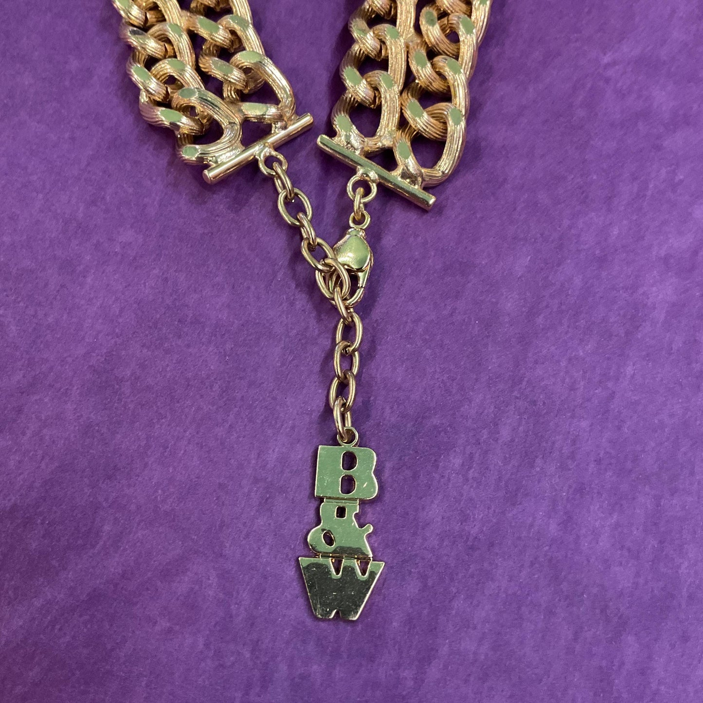 Vintage Butler and Wilson Egyptian Revival Style Statement Rainbow Crystal Necklace, Gold Tone link Chain with large Deep Turquoise Crystal