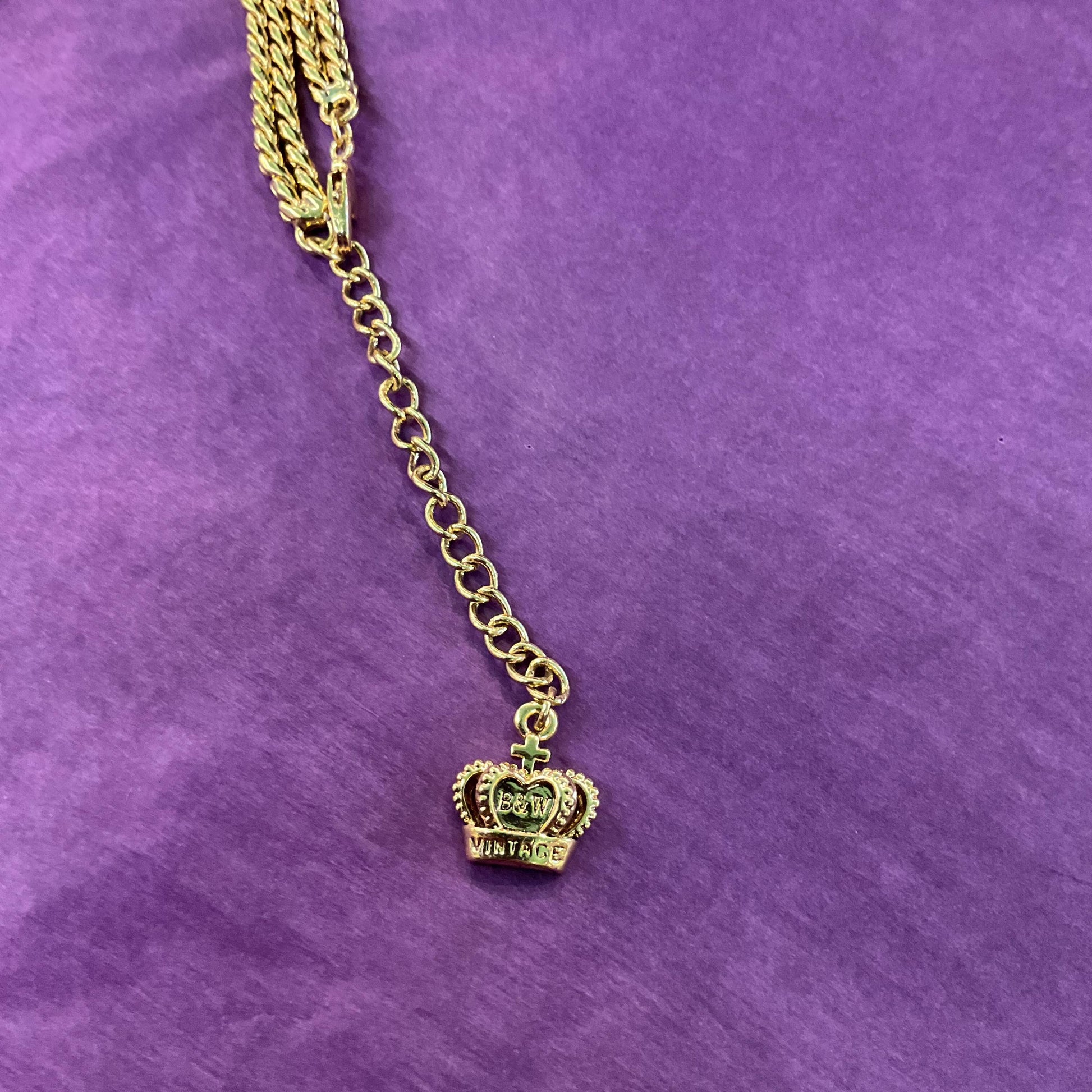 Vintage Butler and Wilson Rainbow Crystal Diamond Necklace , Gold tone with facted crystals and Aurora Borealis rhinestones
