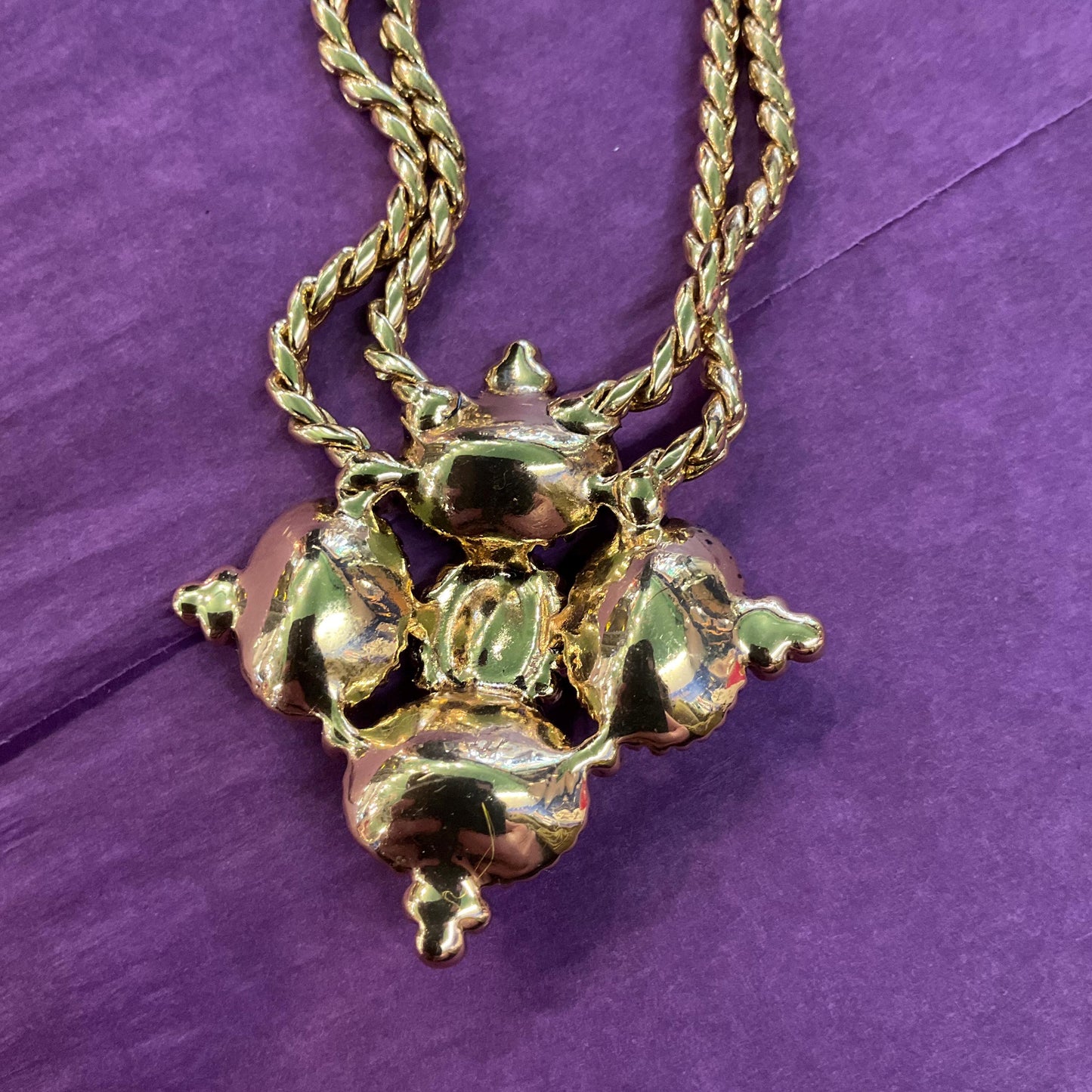 Vintage Butler and Wilson Rainbow Crystal Diamond Necklace , Gold tone with facted crystals and Aurora Borealis rhinestones