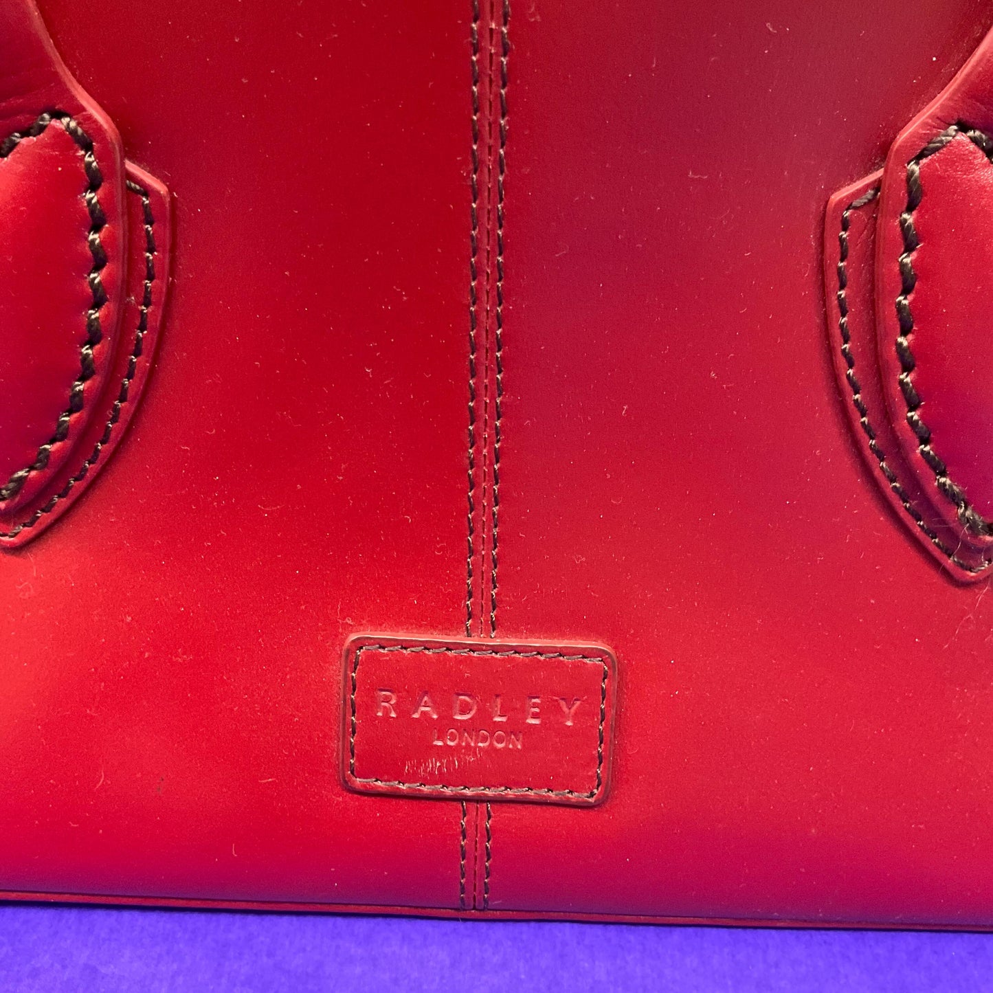 Vintage RADLEY Retro Style Red ‘Aldgate’ Leather Top Handled Bag with bag charm, rarely used