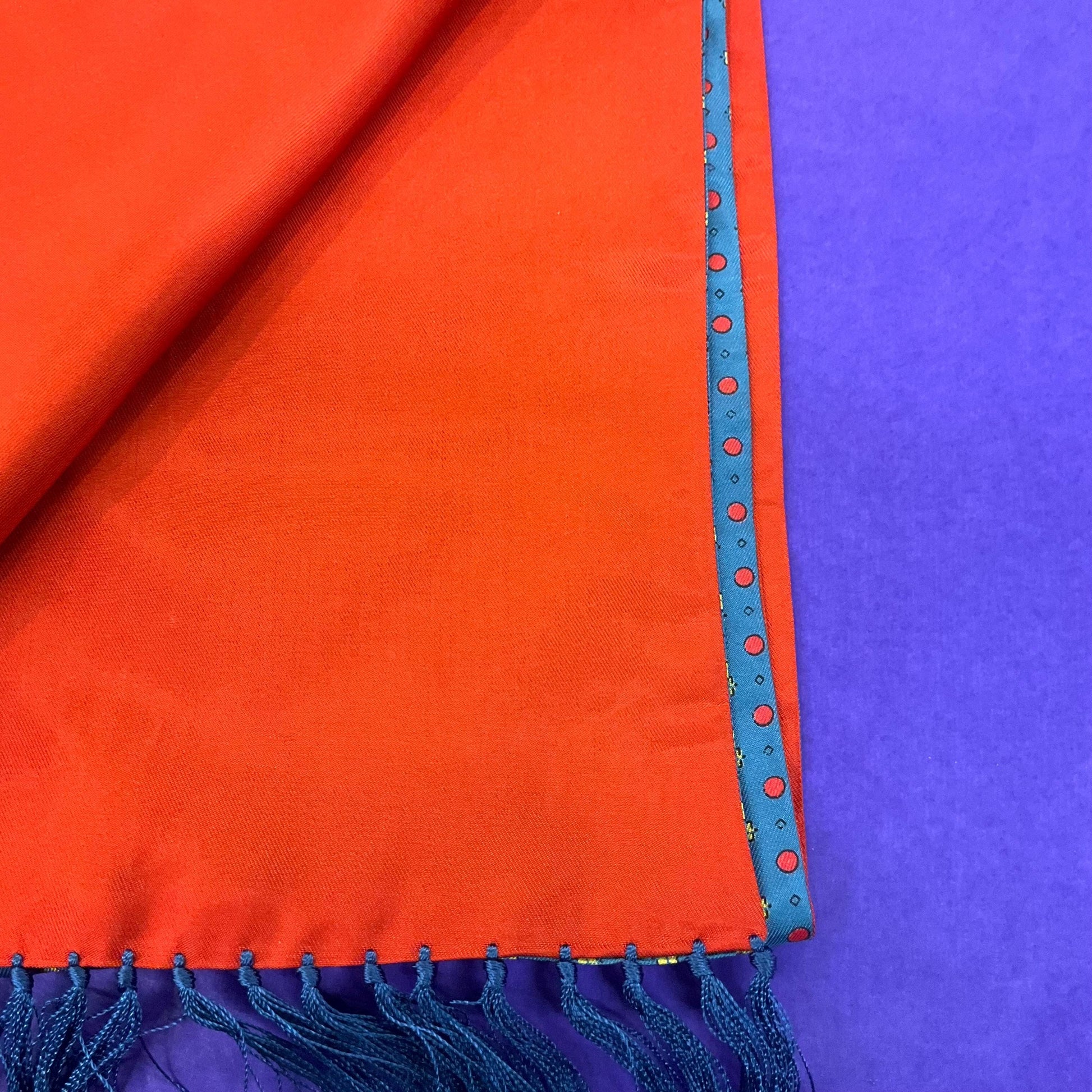 Vintage Mid Century Gents SAMMY Rayon Fringed Silky Scarf, gifts for men, Father’s Day